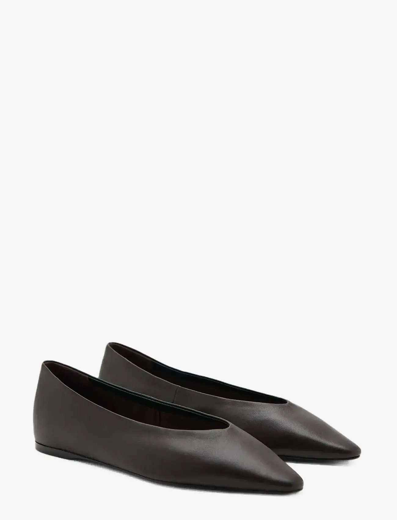 Mango - Flat leather pointed toe shoe - særlige begivenheder - dark brown - 1