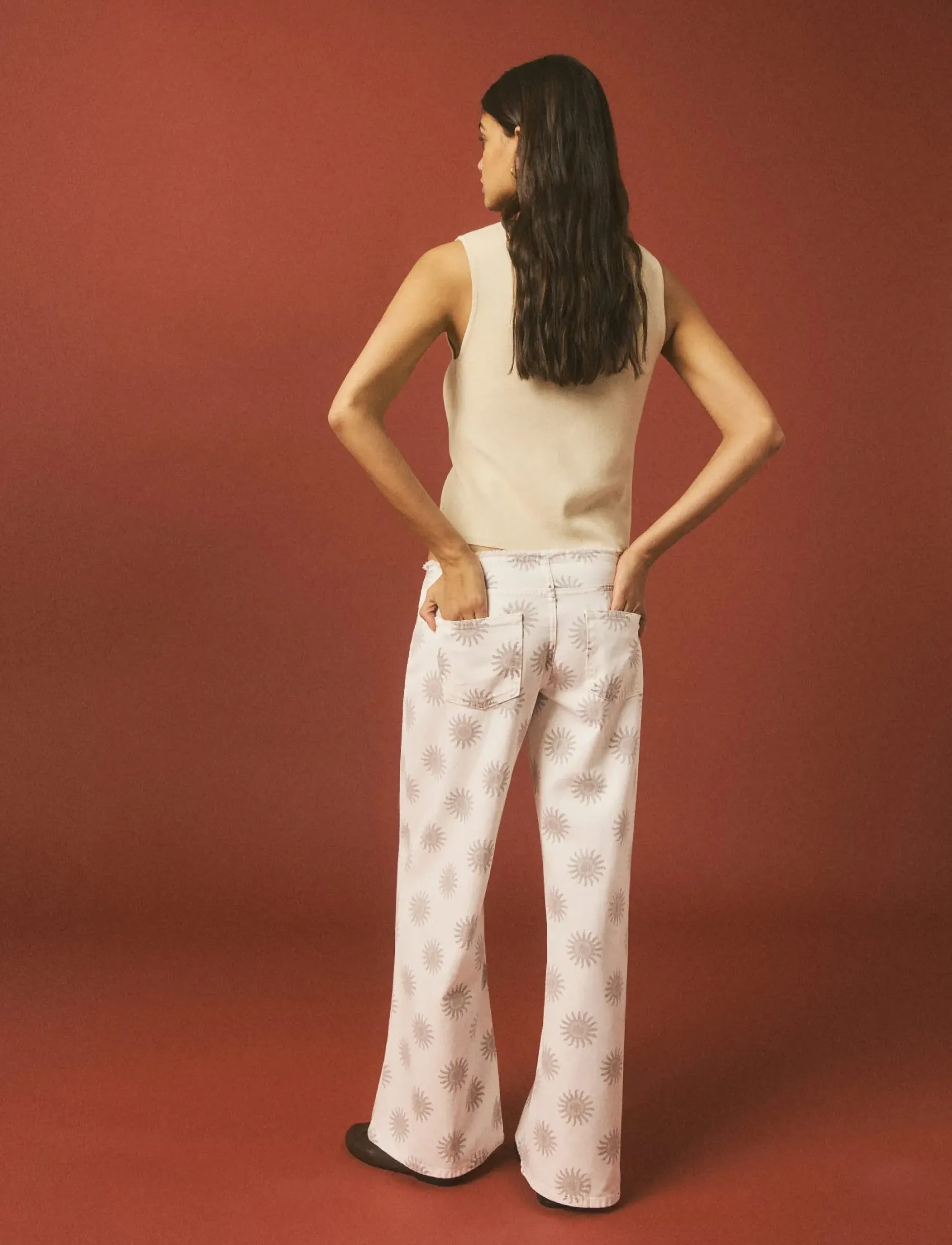 Mango - Low-rise printed jeans - vida jeans - light beige - 2