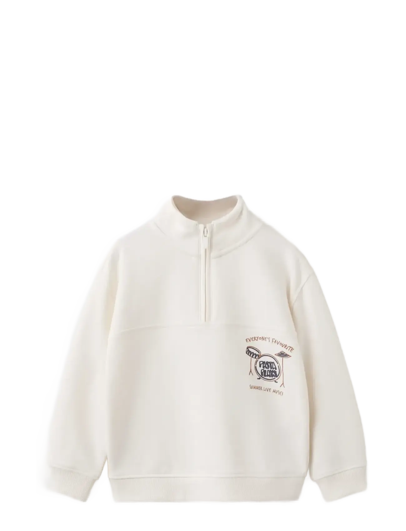 MANGO Perkins-Neck Baumwolle Pullover Cream - 2-3 - Kinder