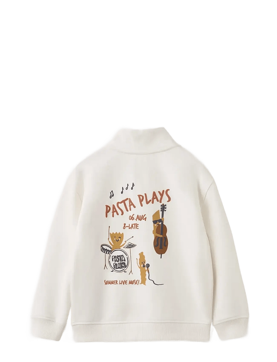 Mango - Perkins-neck cotton sweater - sweatshirts - natural white - 2