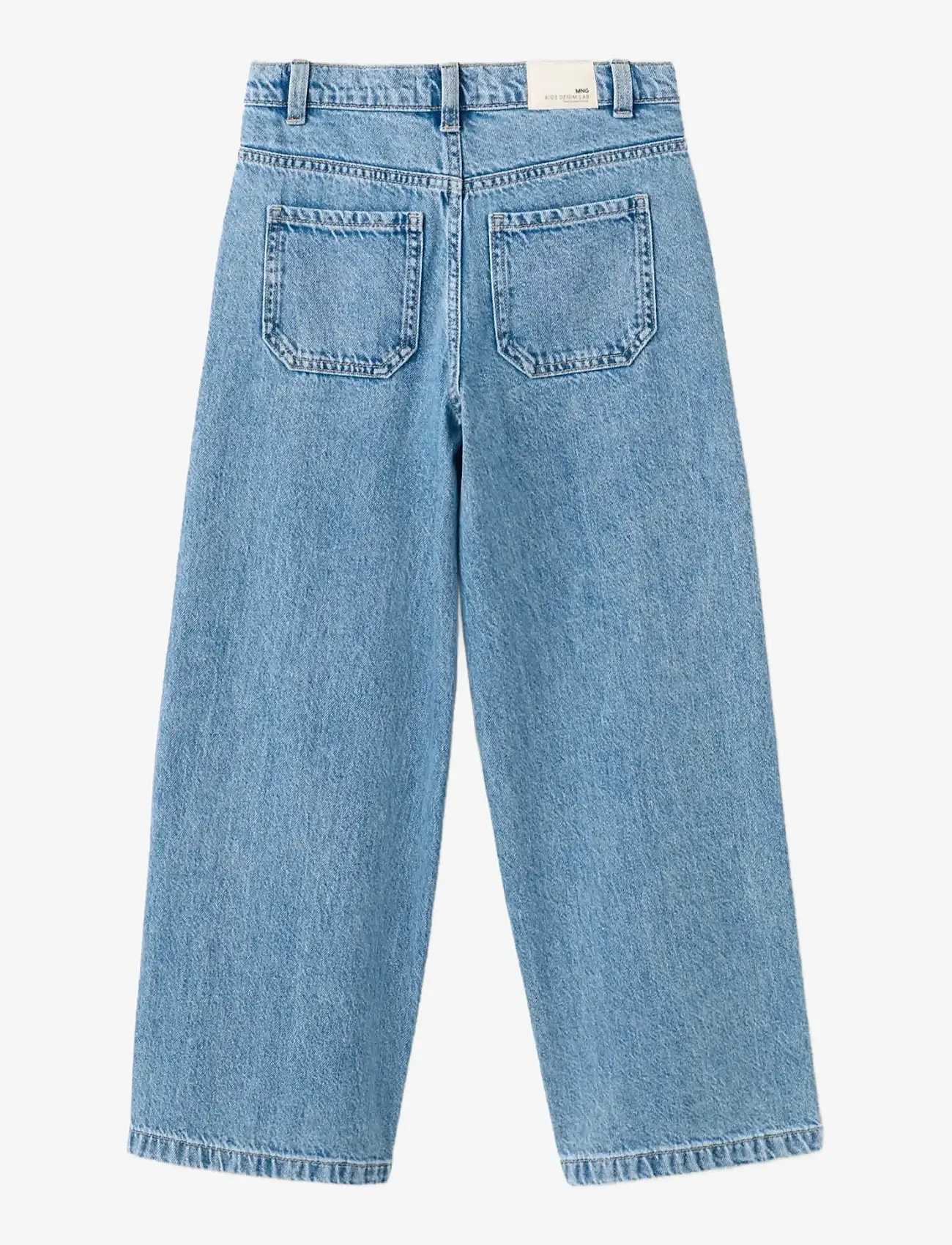 Mango - Wide leg jeans with floral embroidery - brede jeans - open blue - 1
