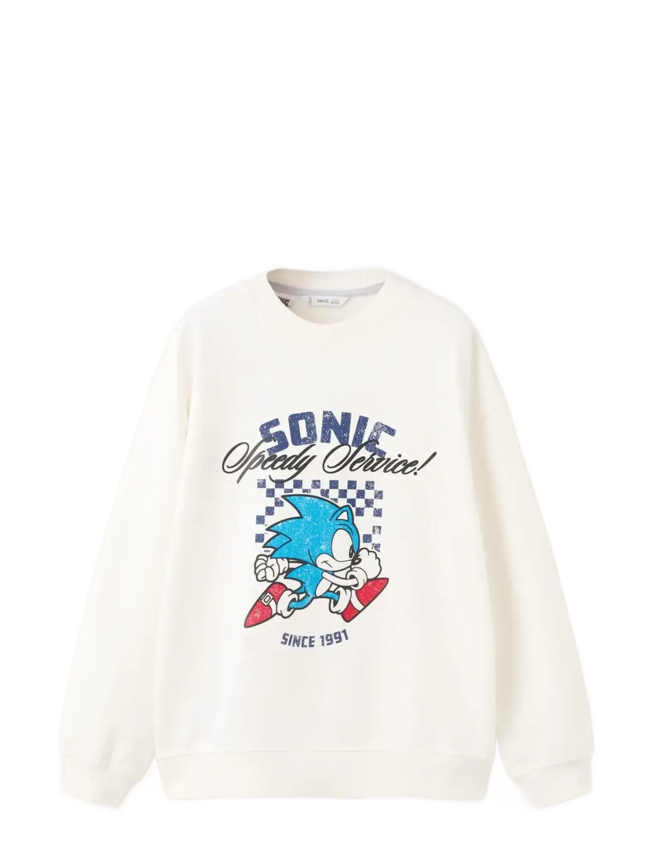 Mango Printed Sonic sweatshirt - Neuheiten - NATURAL WHITE / blue
