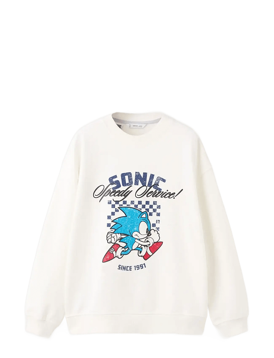 Mango - Printed Sonic sweatshirt - sweatshirts - natural white - 0