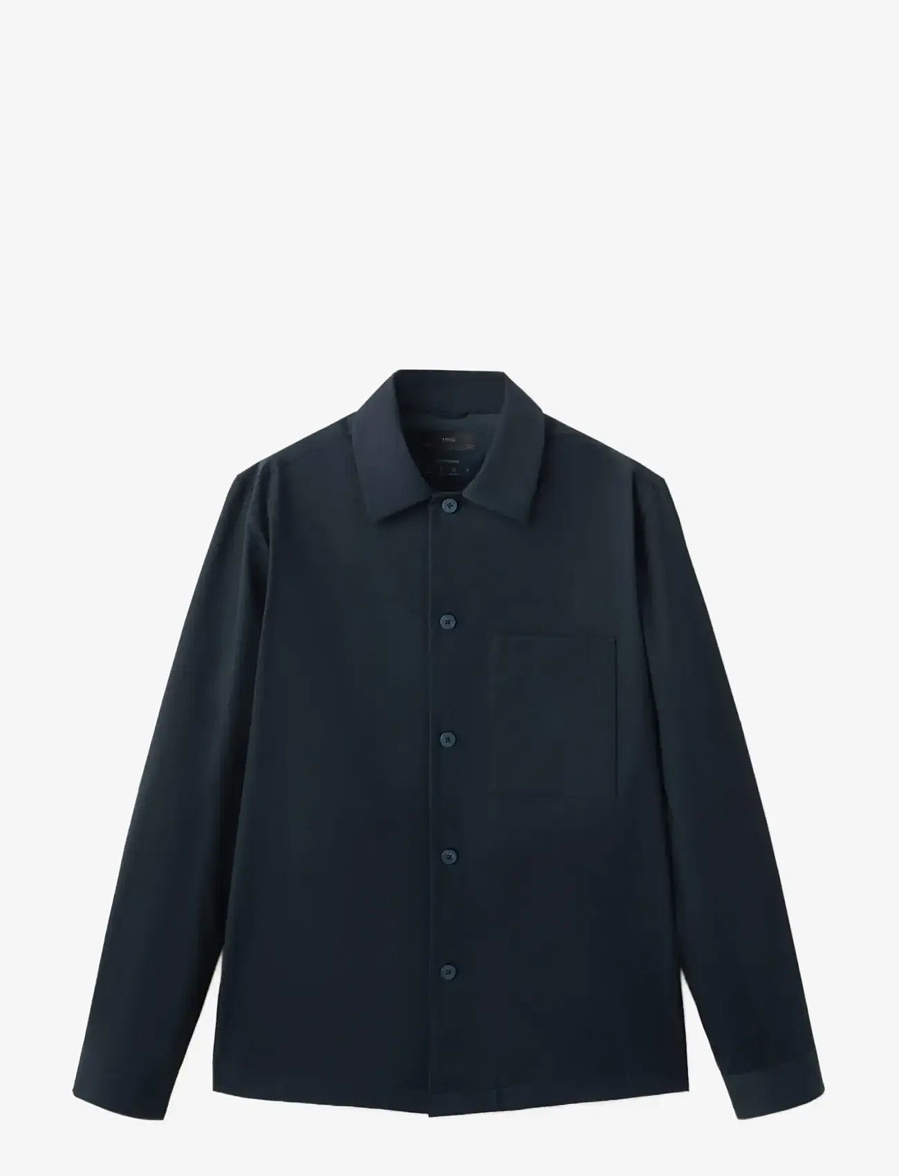 Mango - Non-iron overshirt pocket - kollektionen - navy - 1