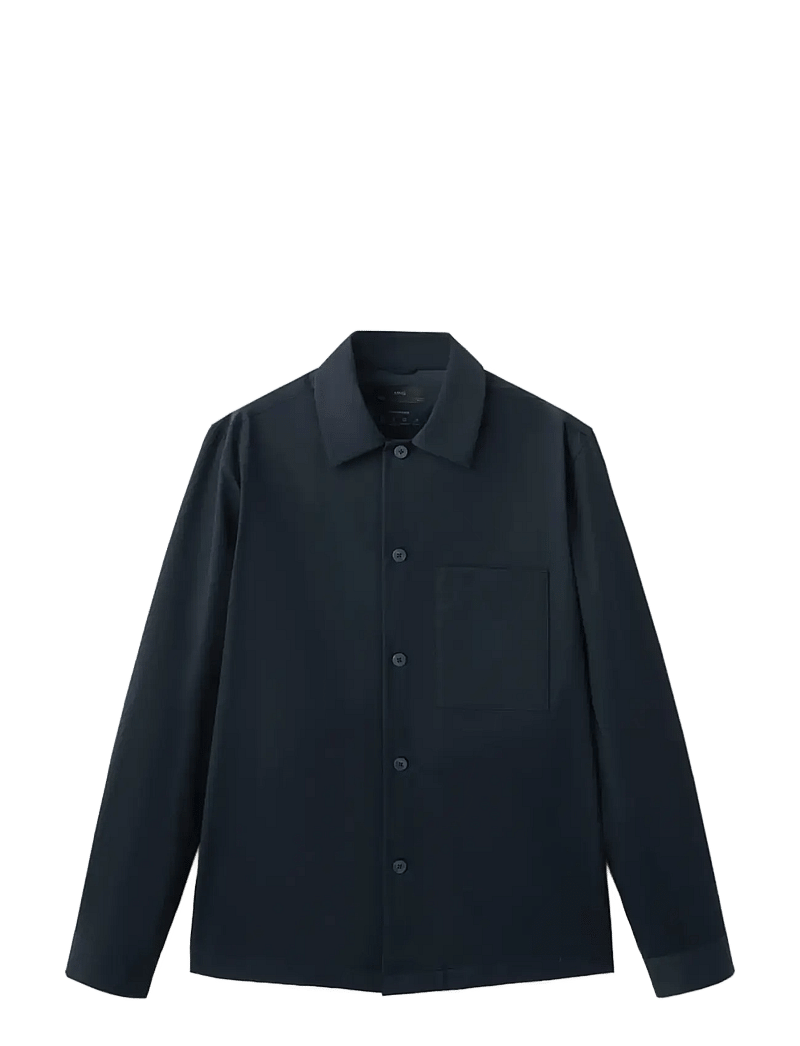 Mango - Non-iron overshirt pocket - kollektionen - navy - 1