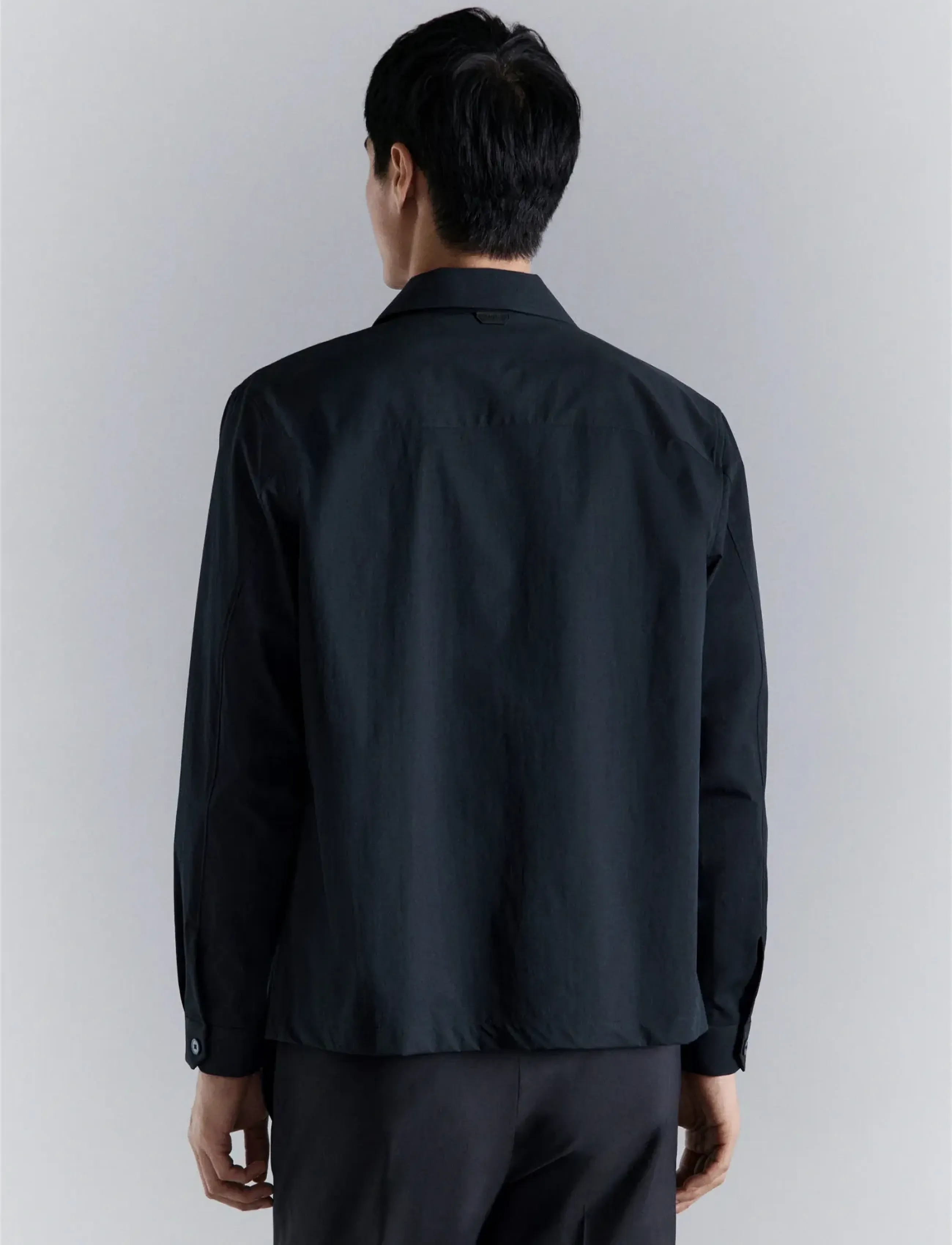 Mango - Non-iron overshirt pocket - kollektioner - navy - 2