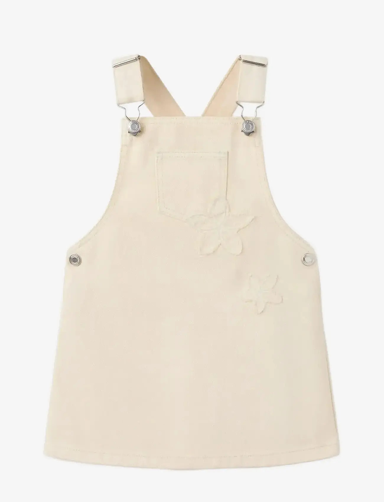 Mango - Embroidered floral pinafore dress - Ærmeløse babykjoler - light beige - 1