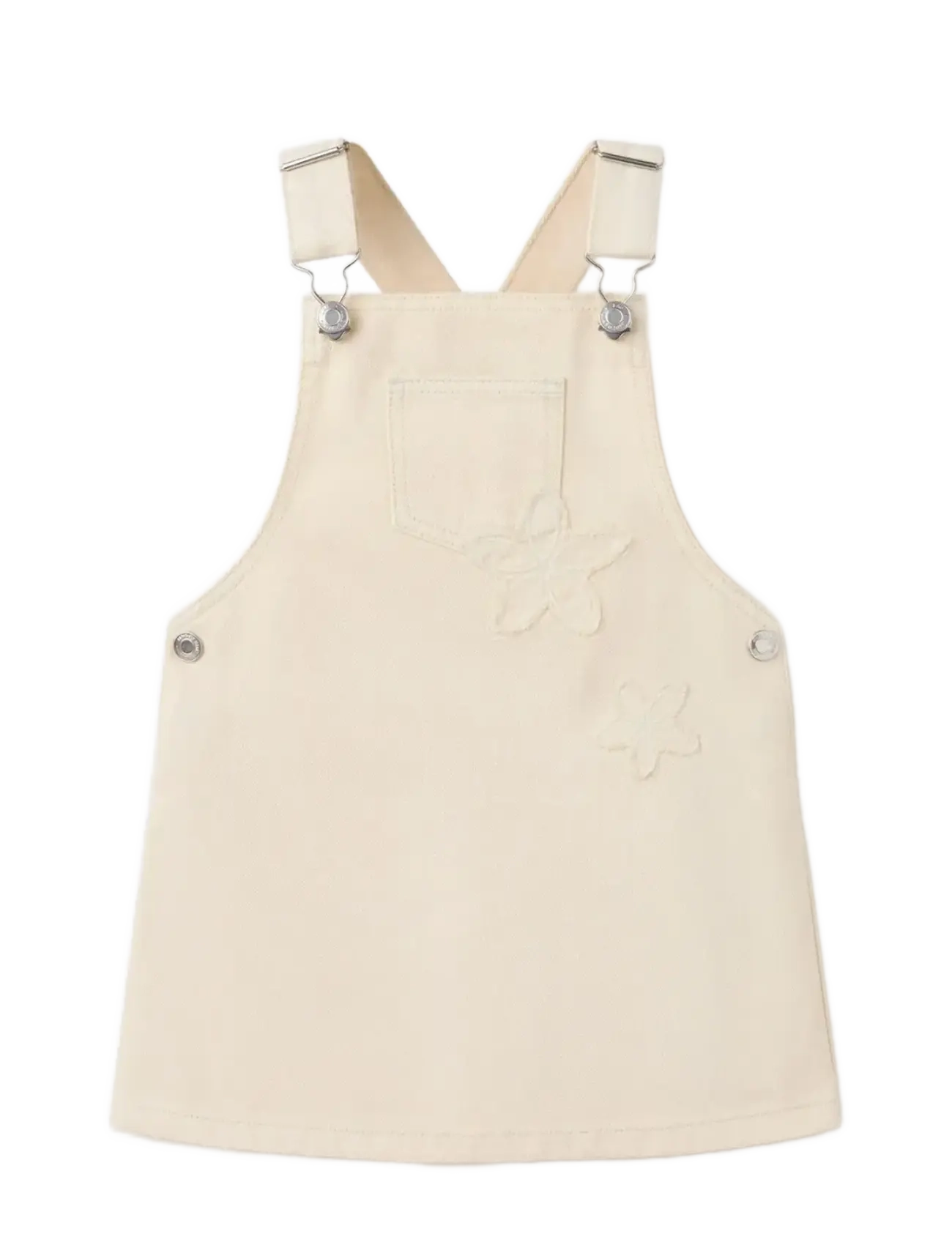 Mango Embroidered floral pinafore dress - 4 for 3 - LIGHT BEIGE / cream