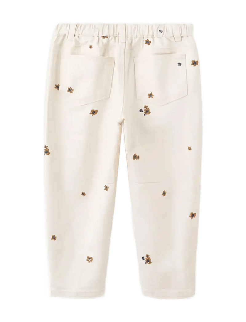 Mango - Embroidered floral balloon jeans - loose jeans - light beige - 2