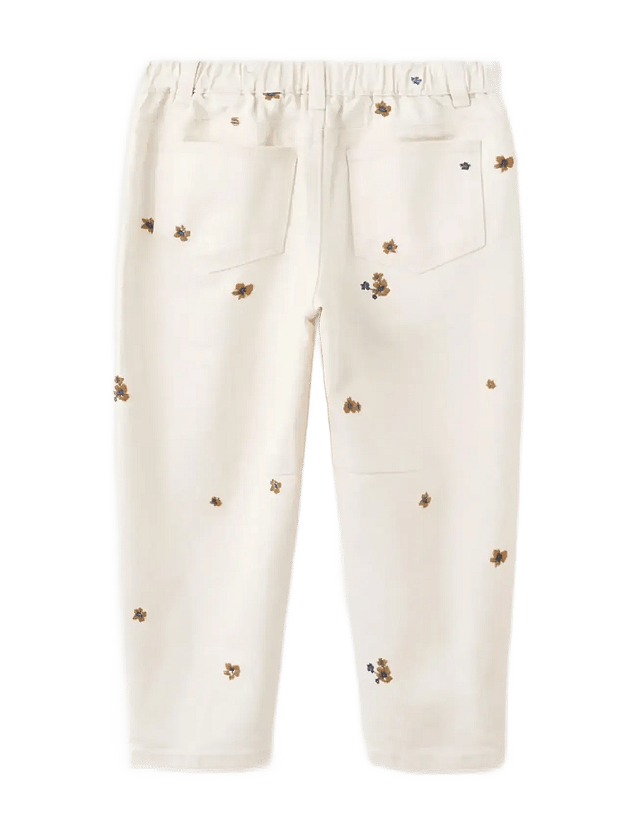 Mango - Embroidered floral balloon jeans - loose jeans - light beige - 2