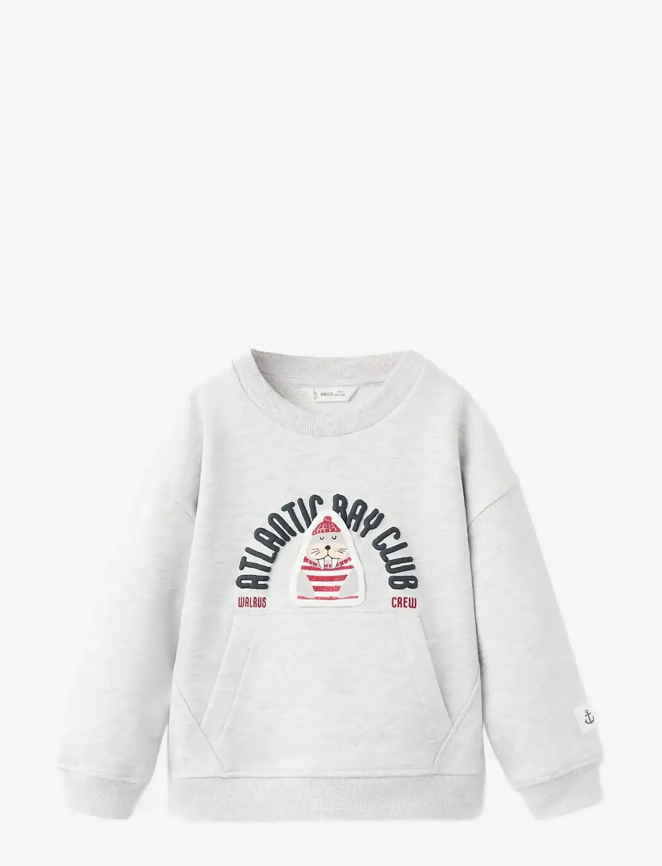 Mango - Printed cotton sweatshirt - sweatshirts - lt pastel grey - 0