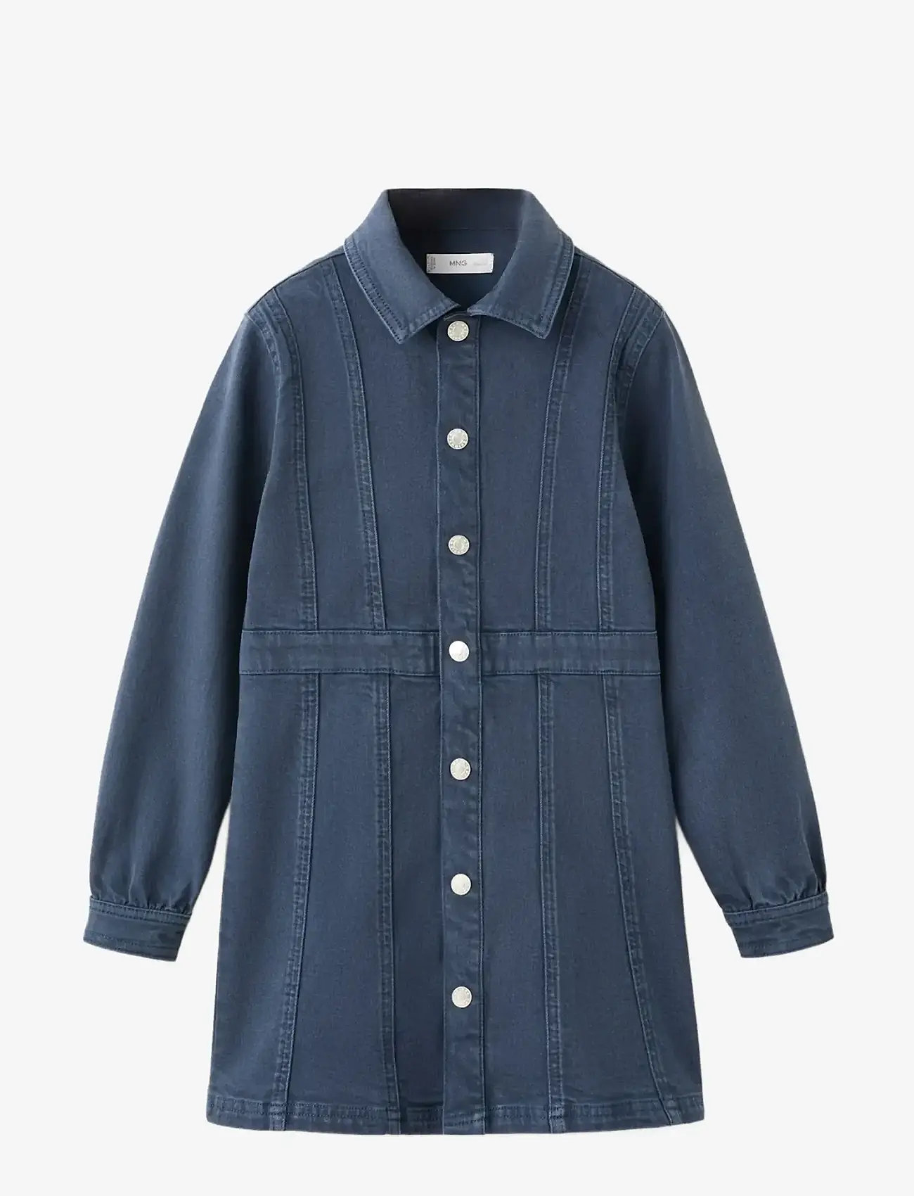 Mango - Short denim dress - langærmede hverdagskjoler - navy - 1