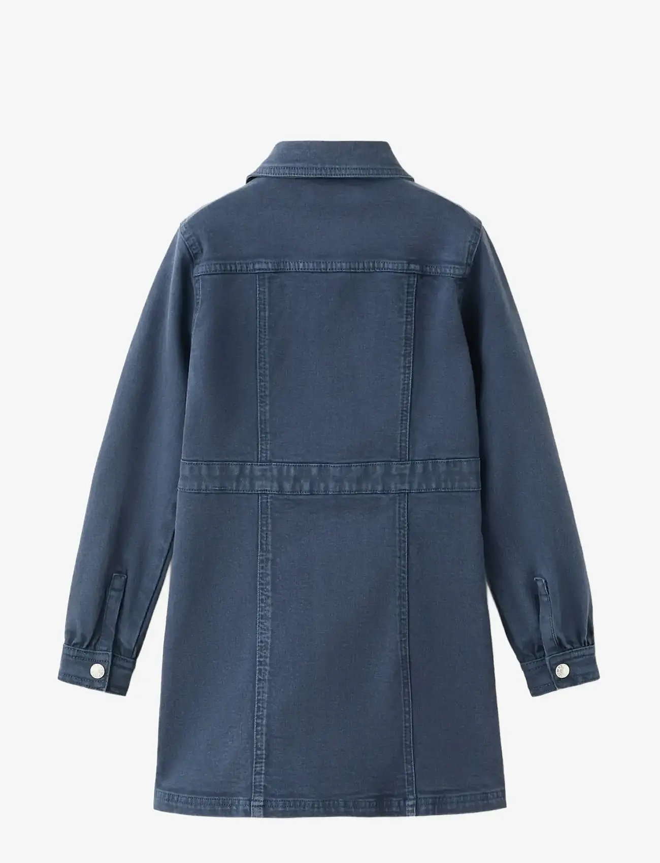 Mango - Short denim dress - langærmede hverdagskjoler - navy - 2