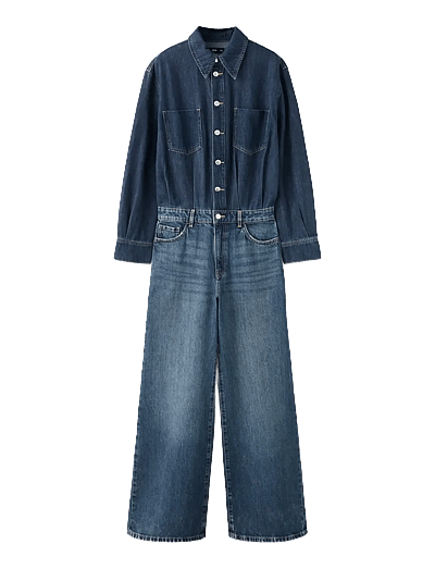 Buttons Denim Jumpsuit