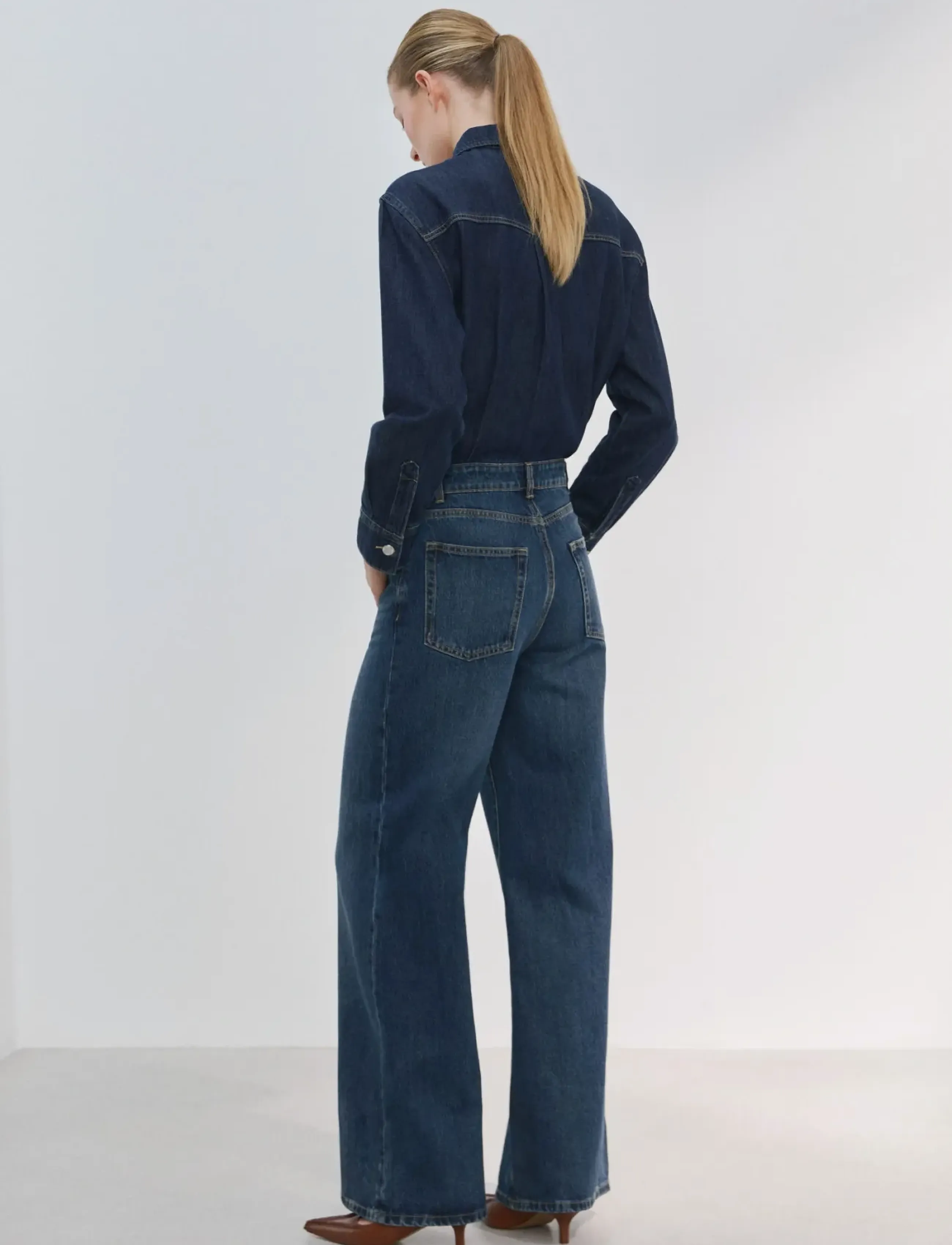 Mango - Buttons denim jumpsuit - buksedragter - open blue - 2