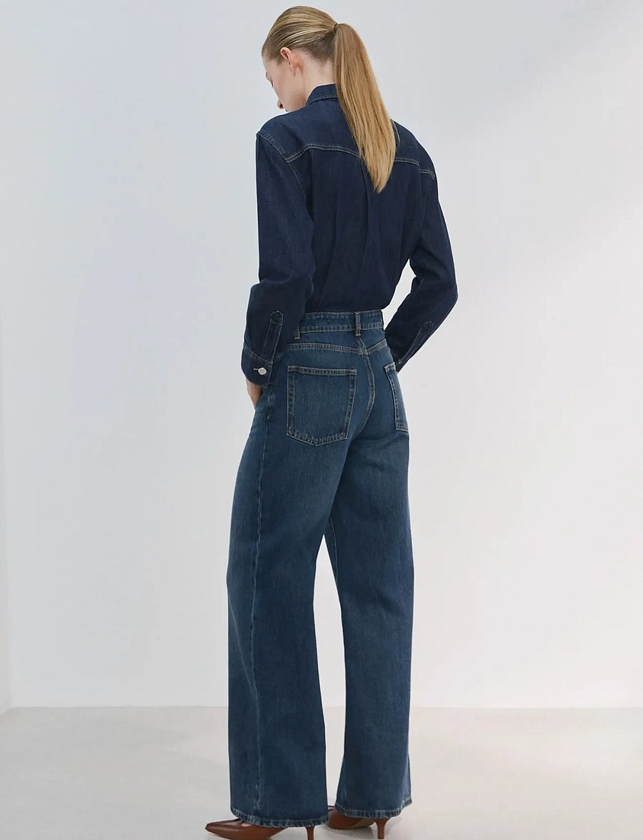 Mango - Buttons denim jumpsuit - buksedragter - open blue - 2