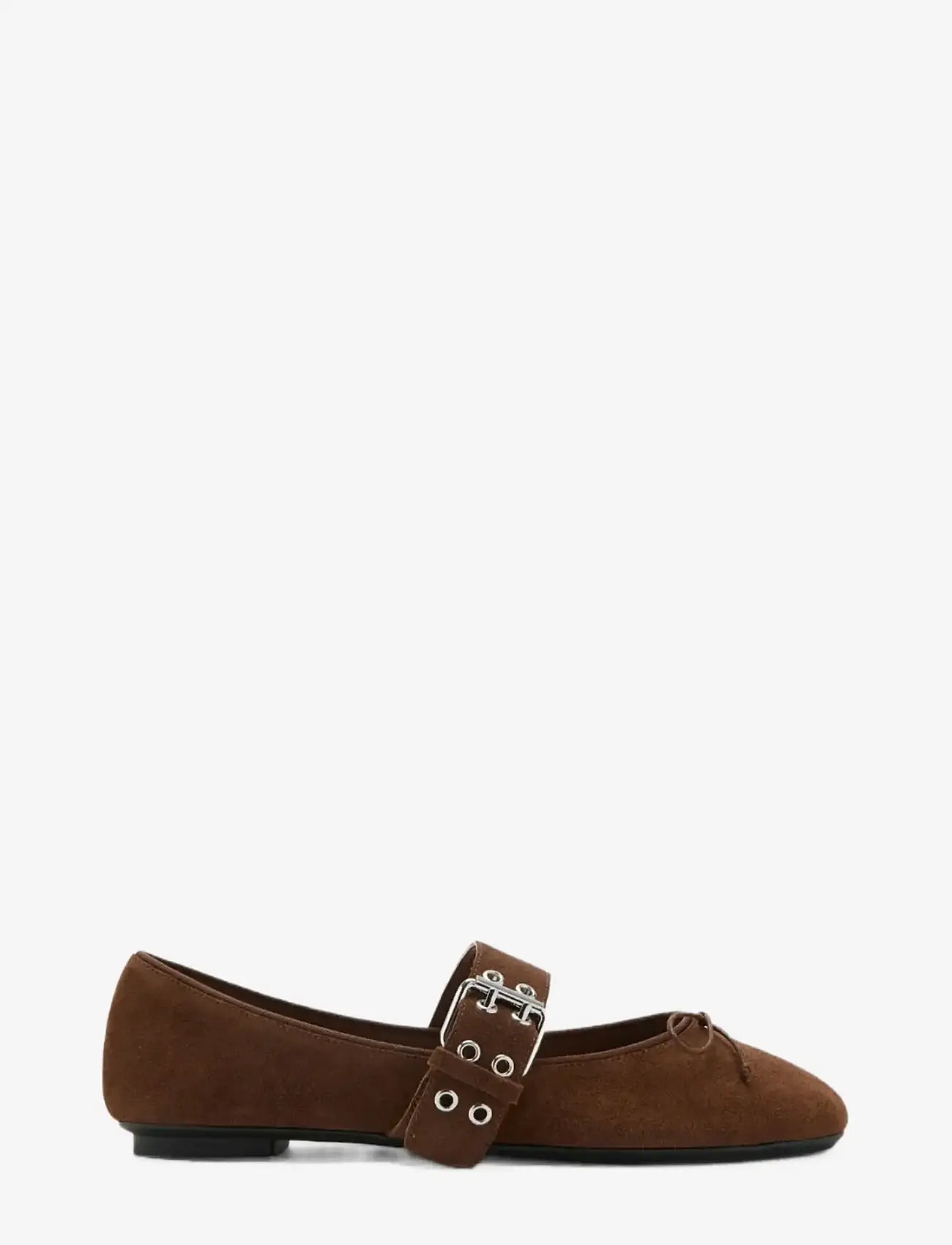 Mango - Buckle suede ballerina - særlige begivenheder - dark brown - 0