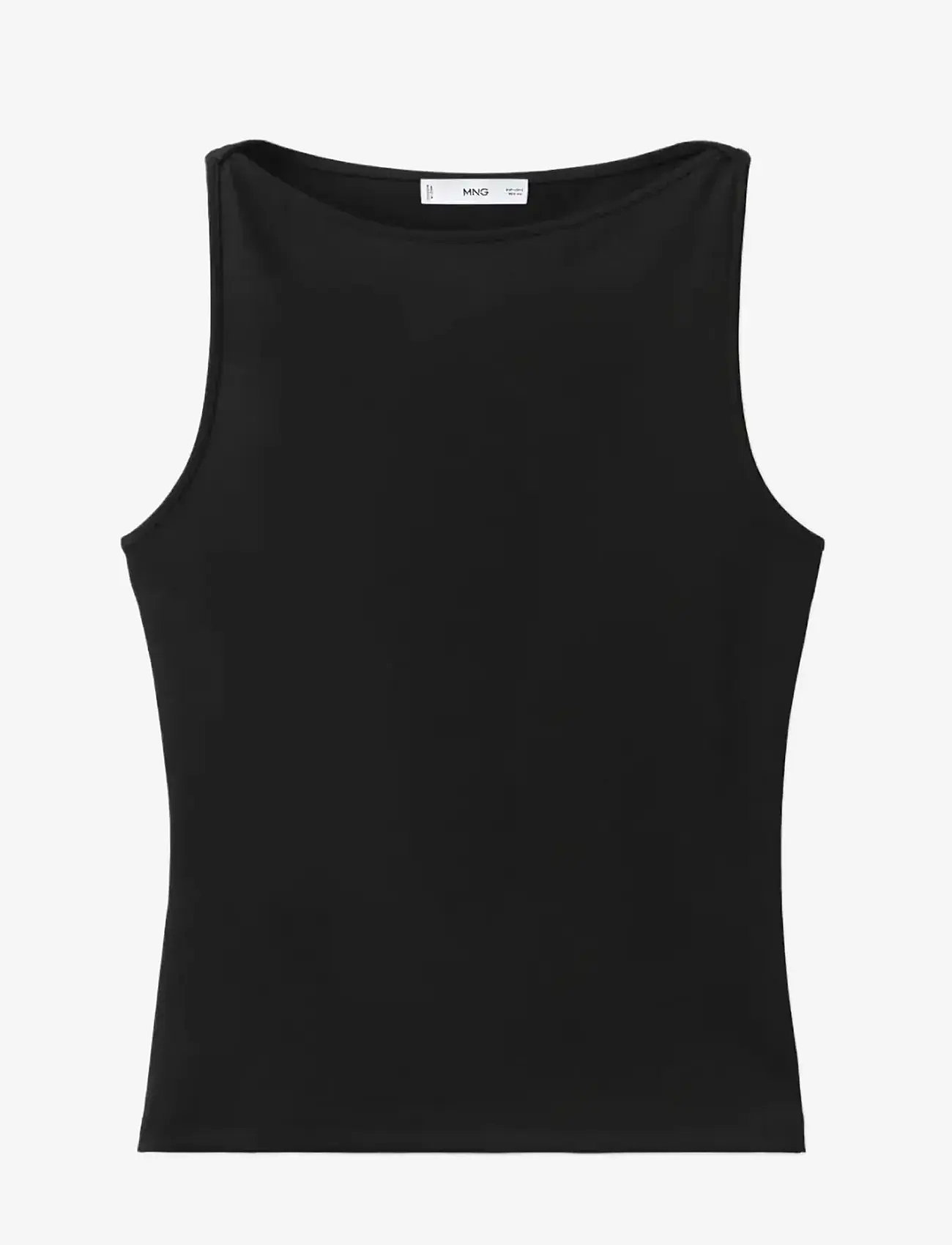 Mango - Fitted crop top - crop tops - black - 1