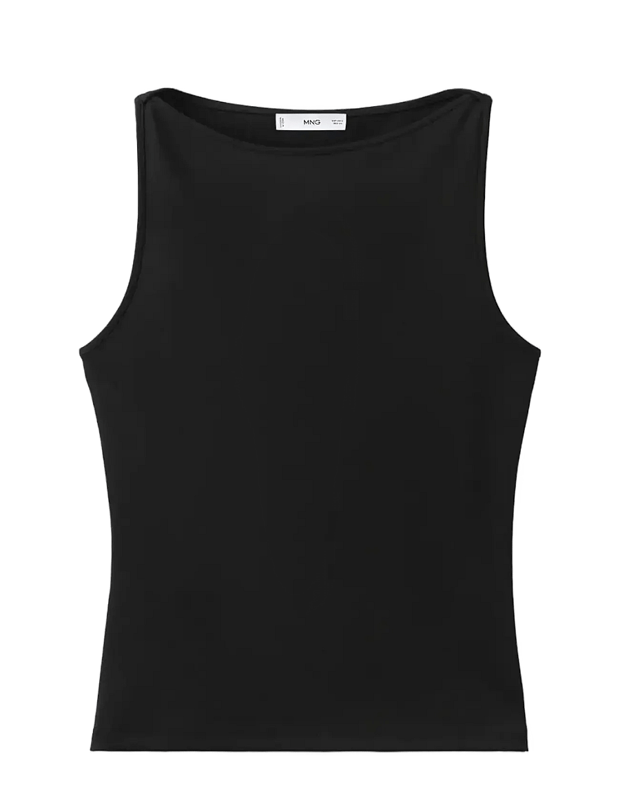 Mango - Fitted crop top - crop tops - black - 1