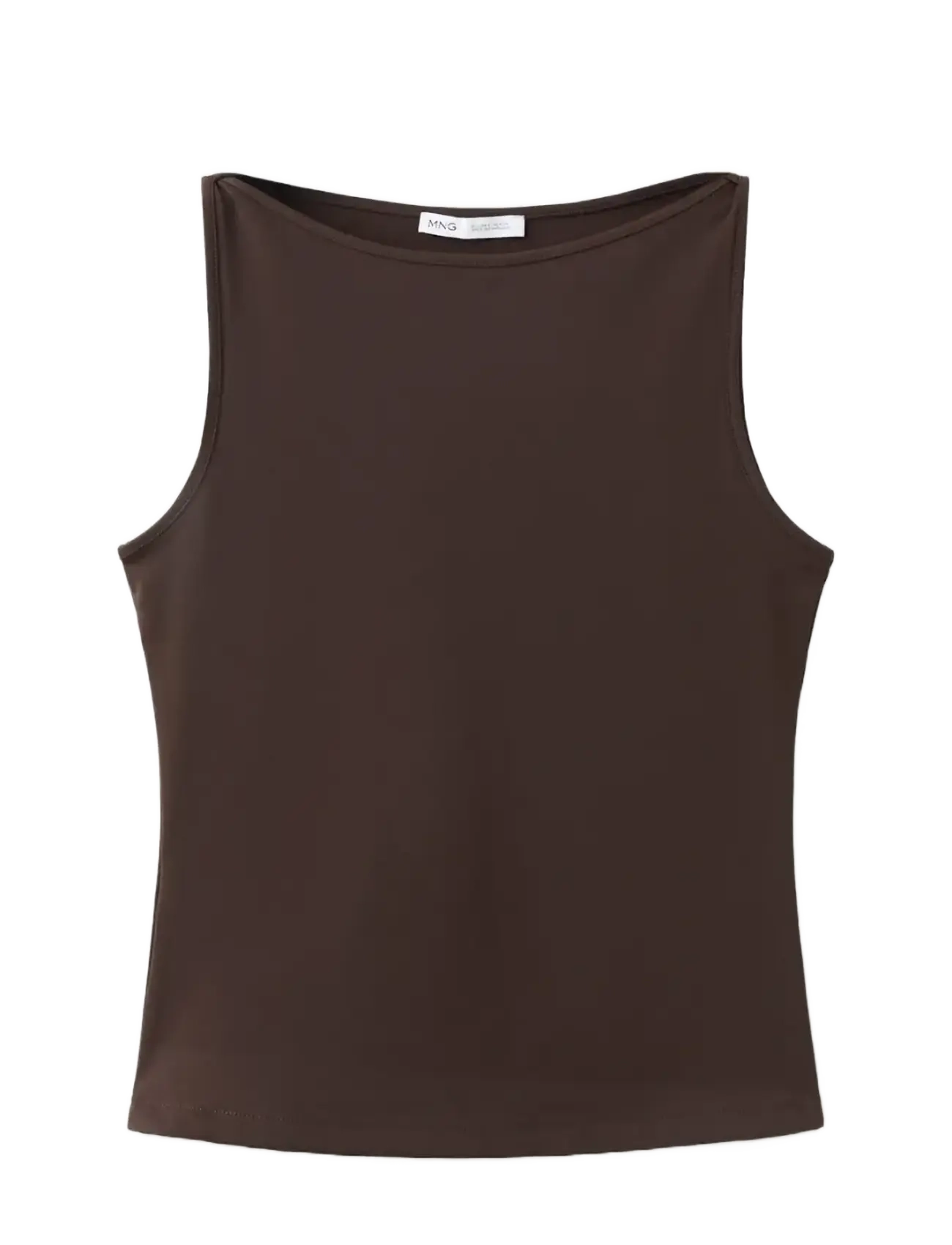 MANGO Fitted Crop Oberteil Braun - L - Damen