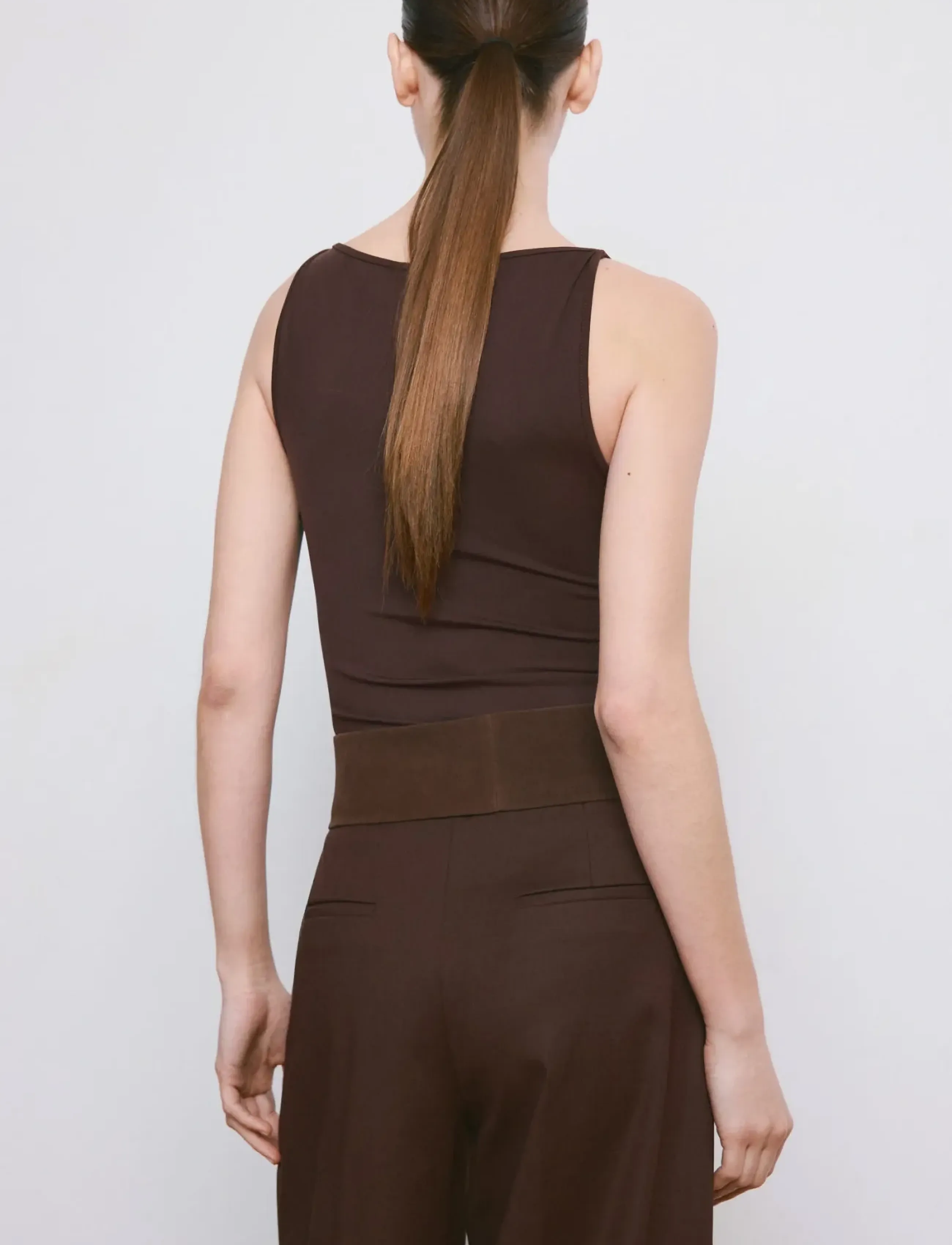 Mango - Fitted crop top - laveste priser - brown - 2
