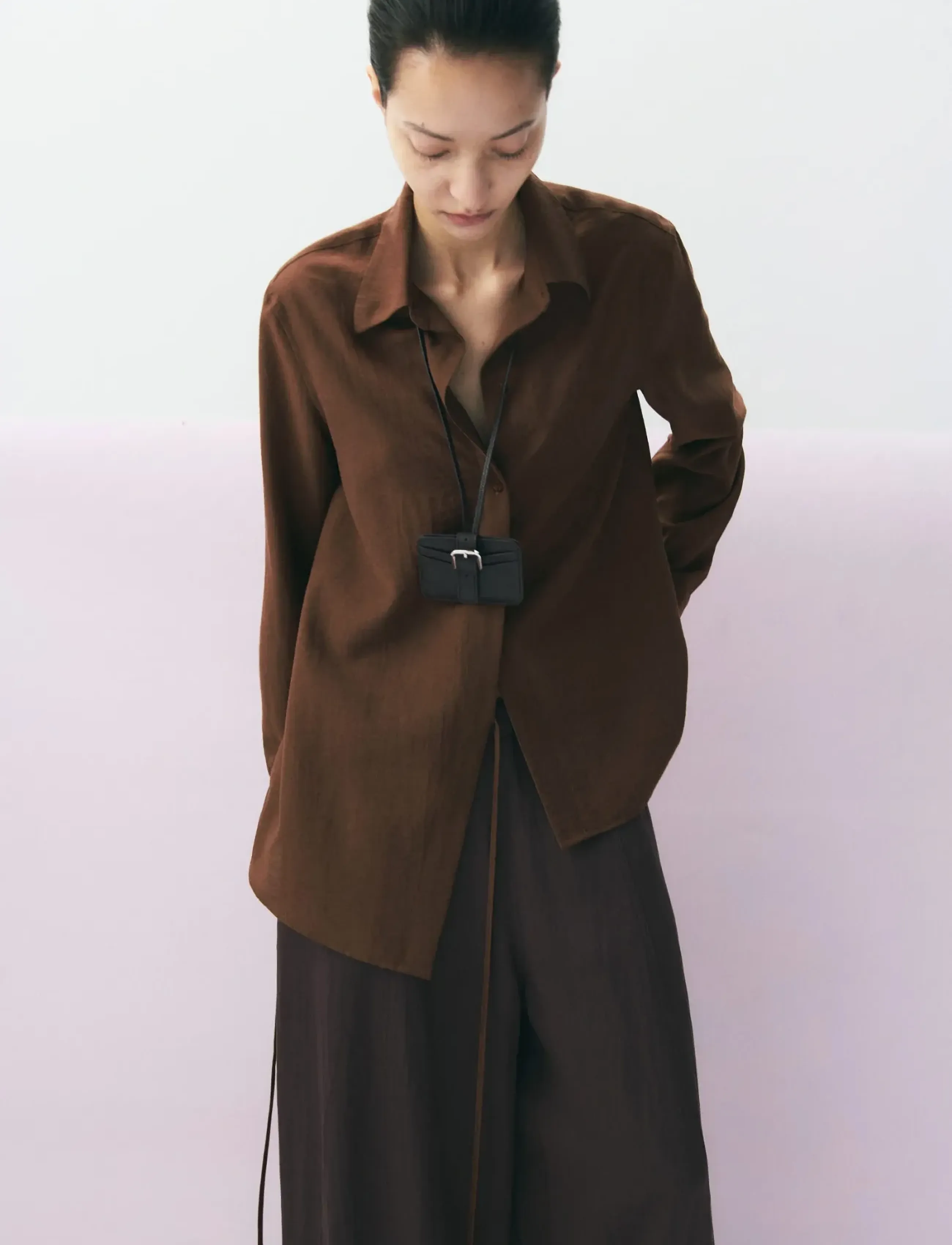 Mango Wrap shirt with bow - Mango - BROWN / brown
