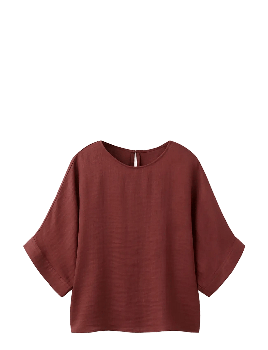 Mango - Three-quarter sleeve blouse - kurzärmelige blusen - red - 1