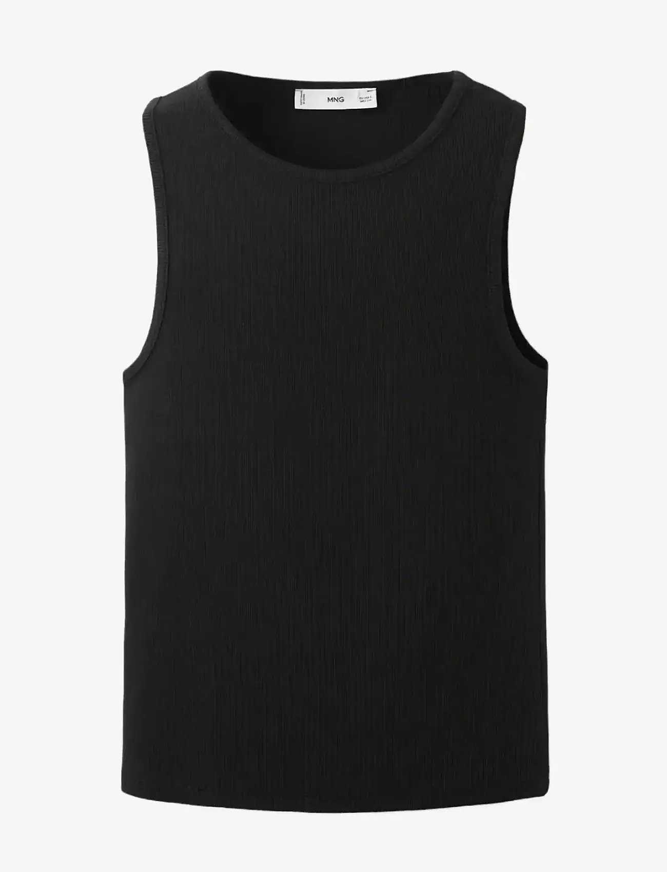 Mango - Ribbed cotton-blend top - tanktops - black - 1