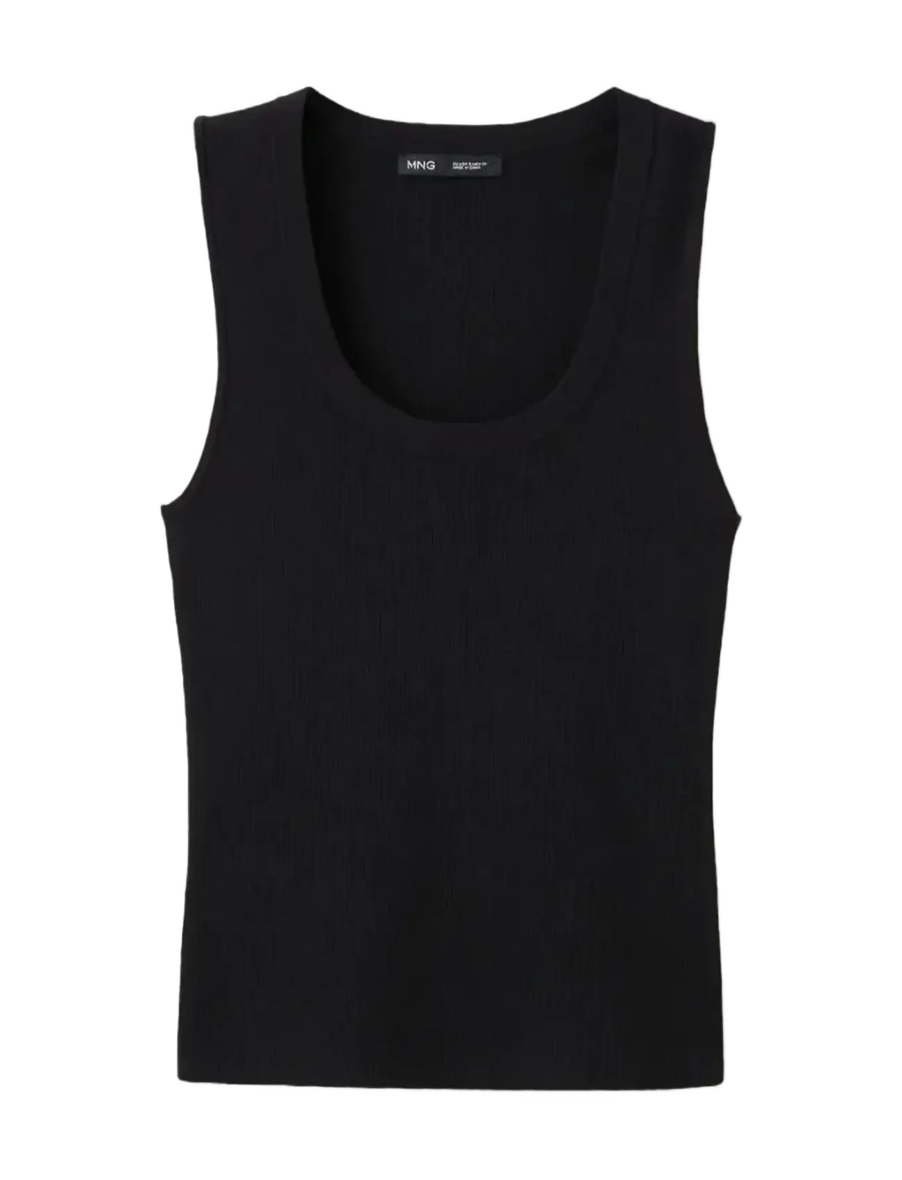 MANGO Rund-Neck Strick Oberteil Schwarz - S - Damen