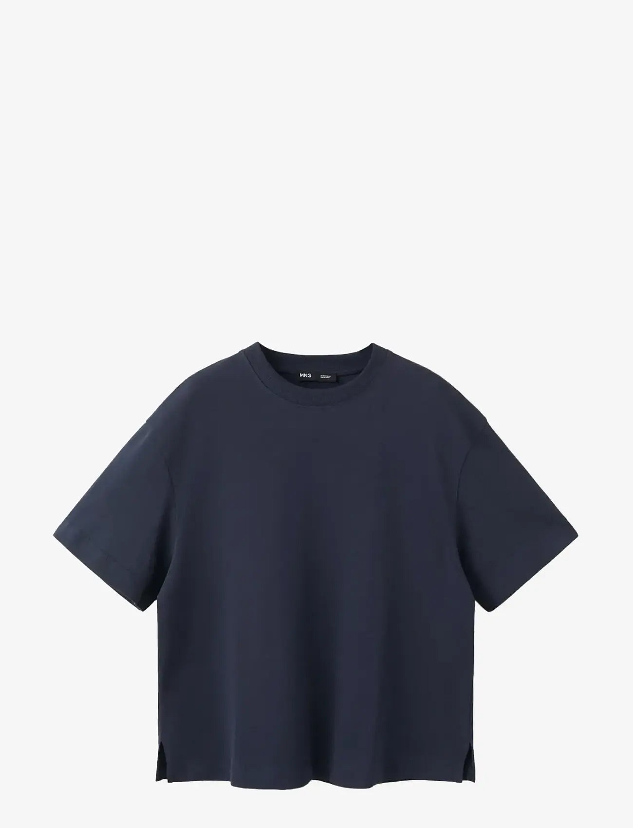 Mango - Oversized cotton t-shirt - t-shirts - navy - 1