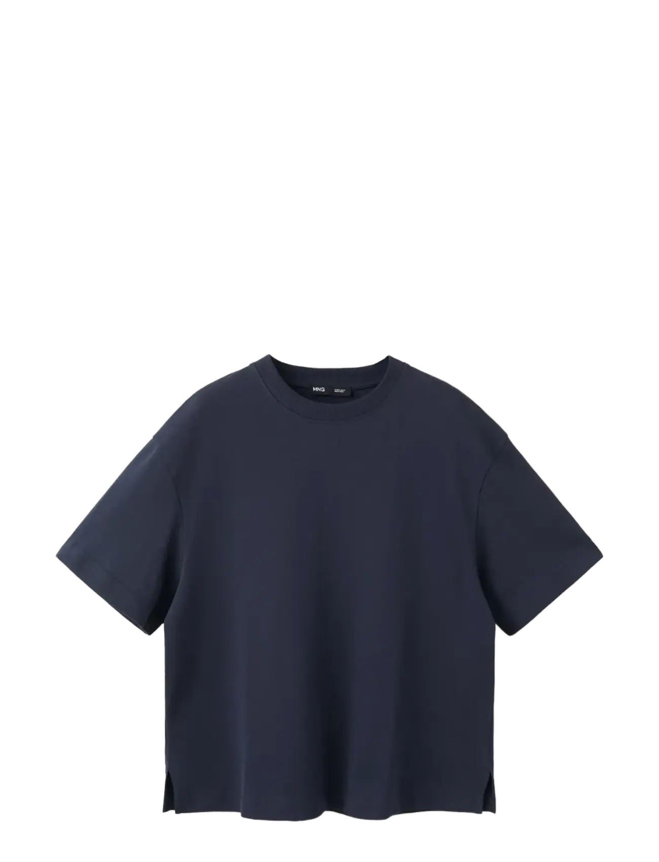 Mango Oversized cotton t-shirt - Kampagne - NAVY / navy