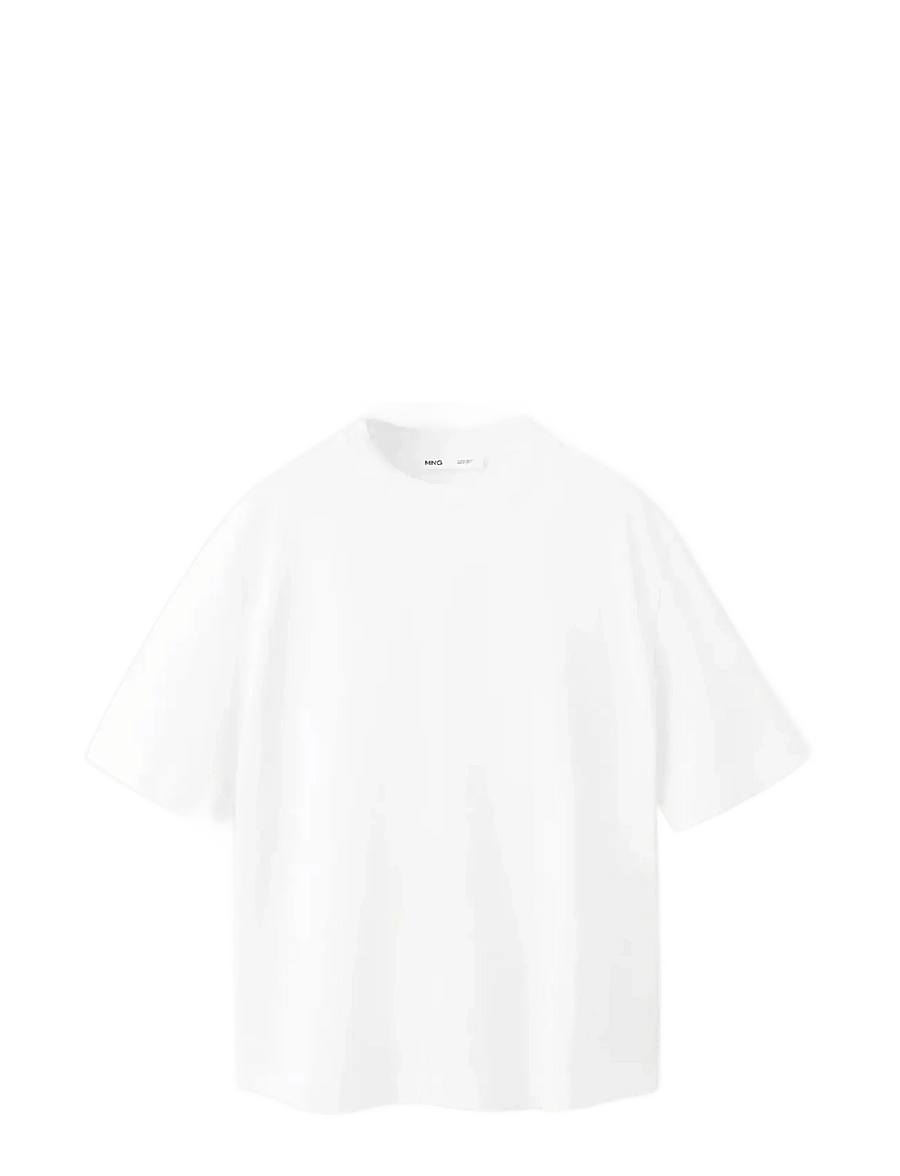 Mango - Oversized cotton t-shirt - t-shirts - white - 1