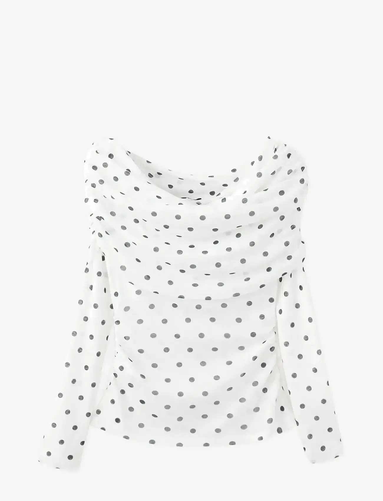Mango - Polka dot strapless top - langærmede toppe - white - 1