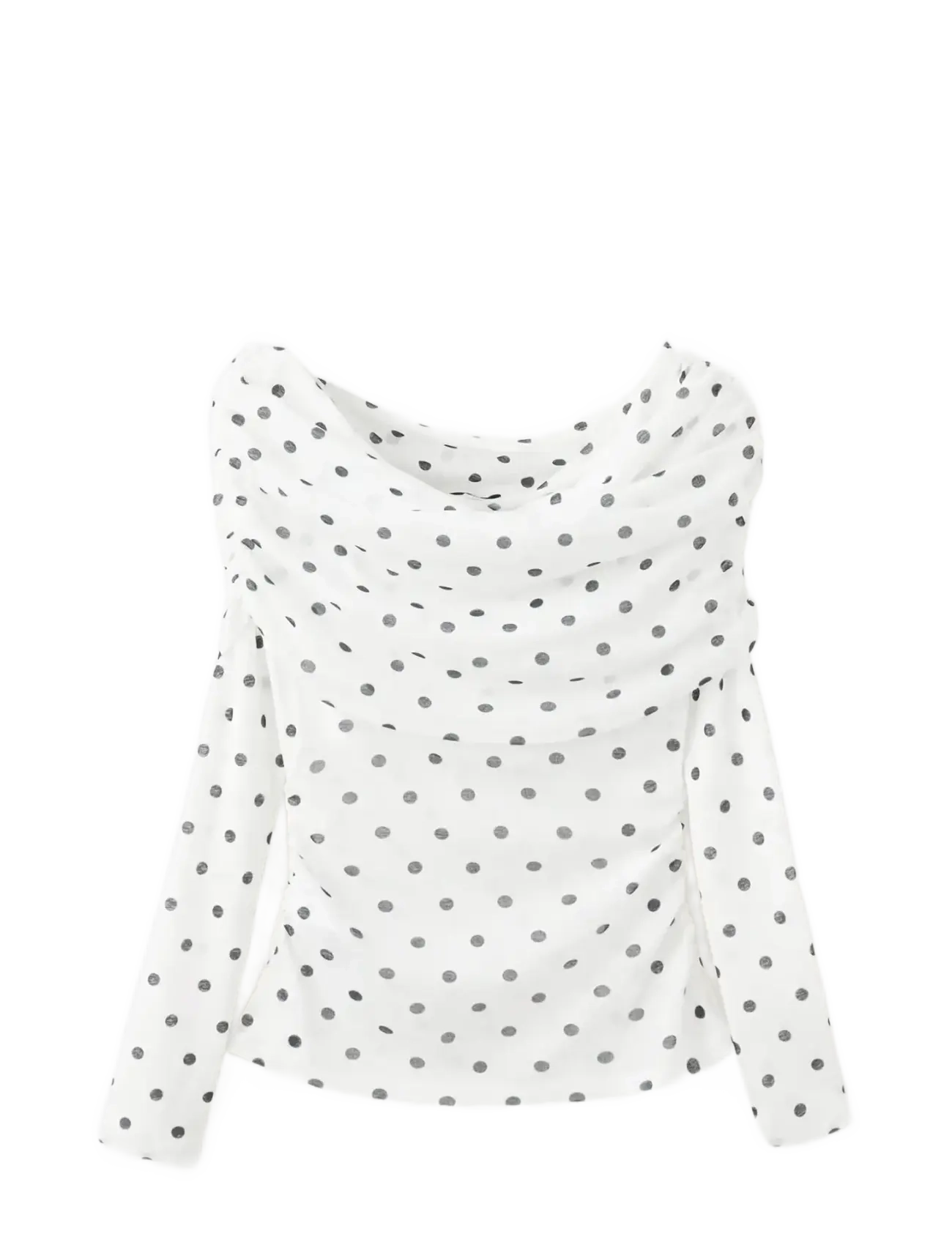 Mango Polka dot strapless top - Transitional Layering - WHITE / white