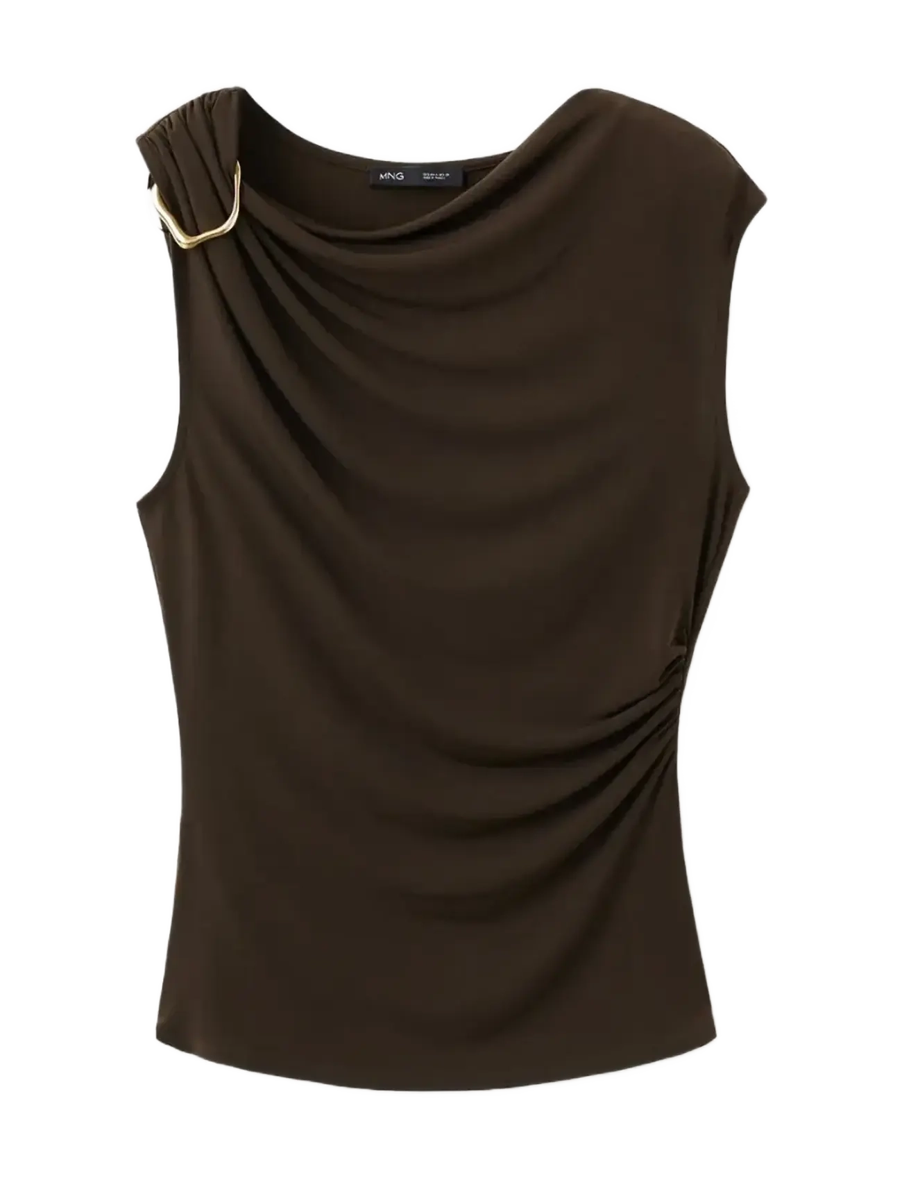 MANGO Metal Detail Oberteil Braun - S - Damen