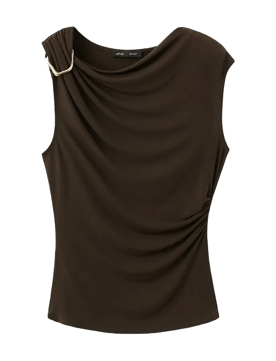 Mango - Metal detail top - Ærmeløse bluser - brown - 1