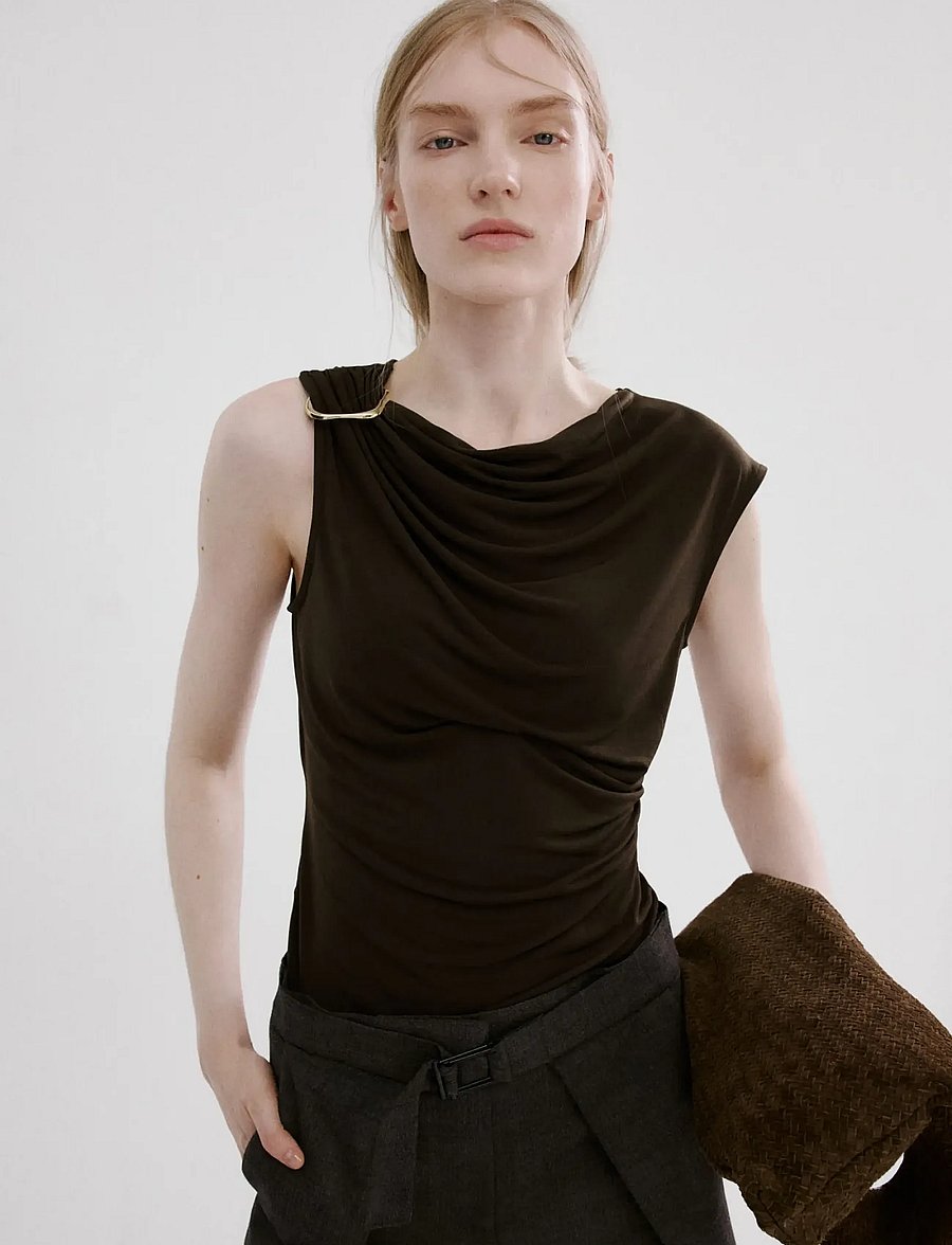 Mango - Metal detail top - Ærmeløse bluser - brown - 0
