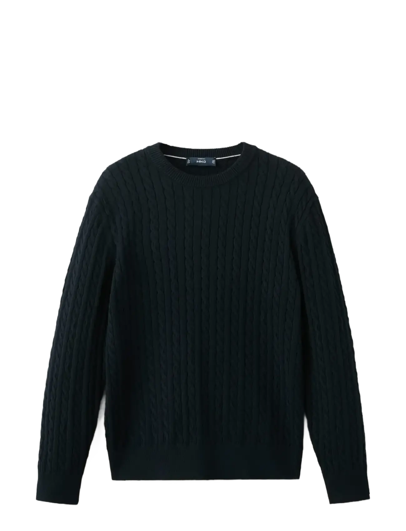 Mango 100% cotton cable knit sweater - Mango - DARK BLUE / navy