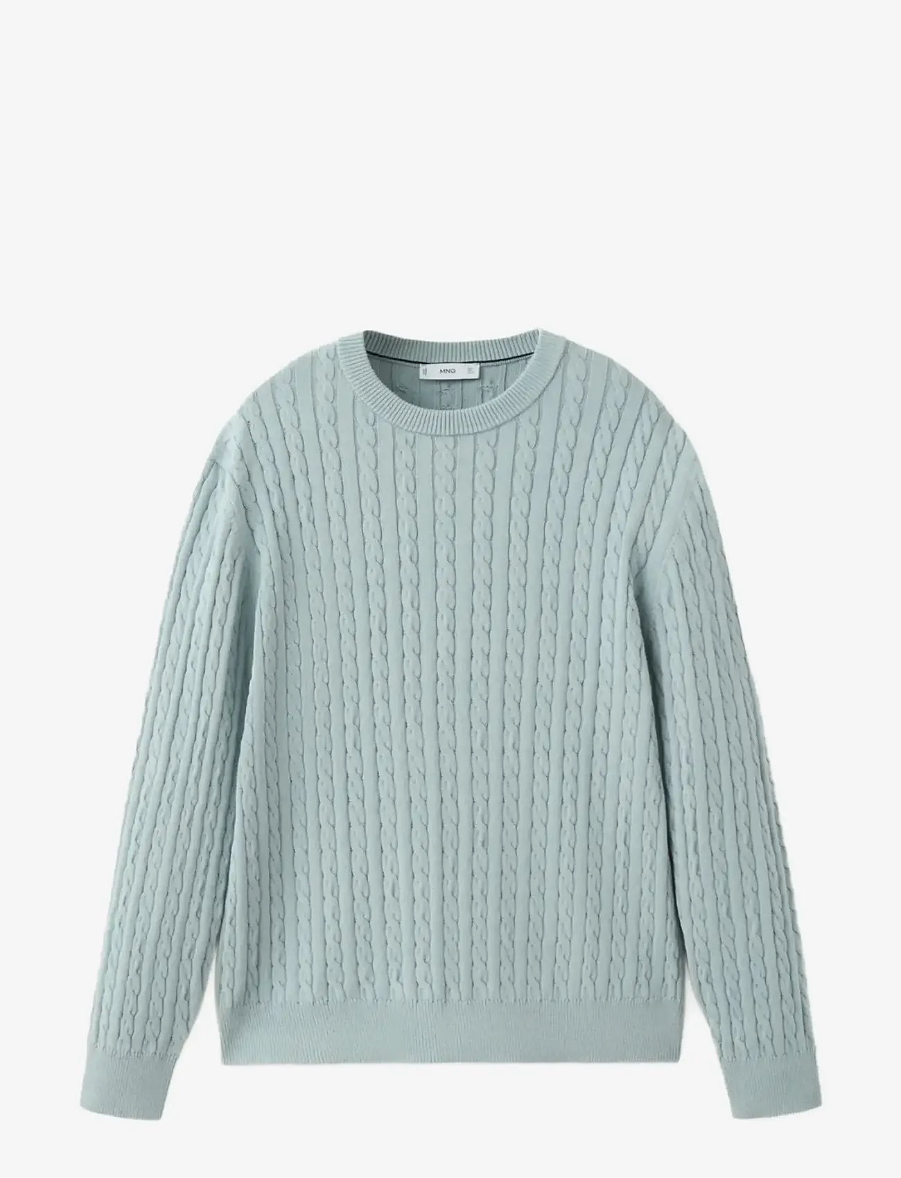 Mango - 100% cotton cable knit sweater - trøjer - turquoise - aqua - 1