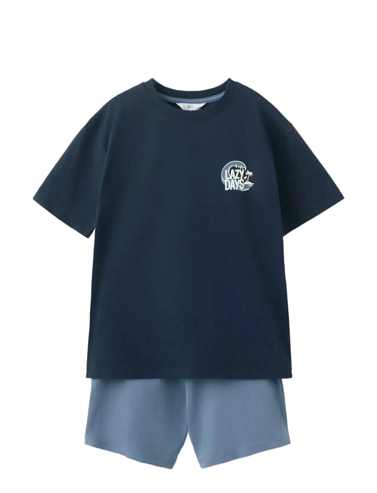 Mango Short Pyjama Combo Set, 9-10, Pyjamas, Marineblau - Sets, Kinder