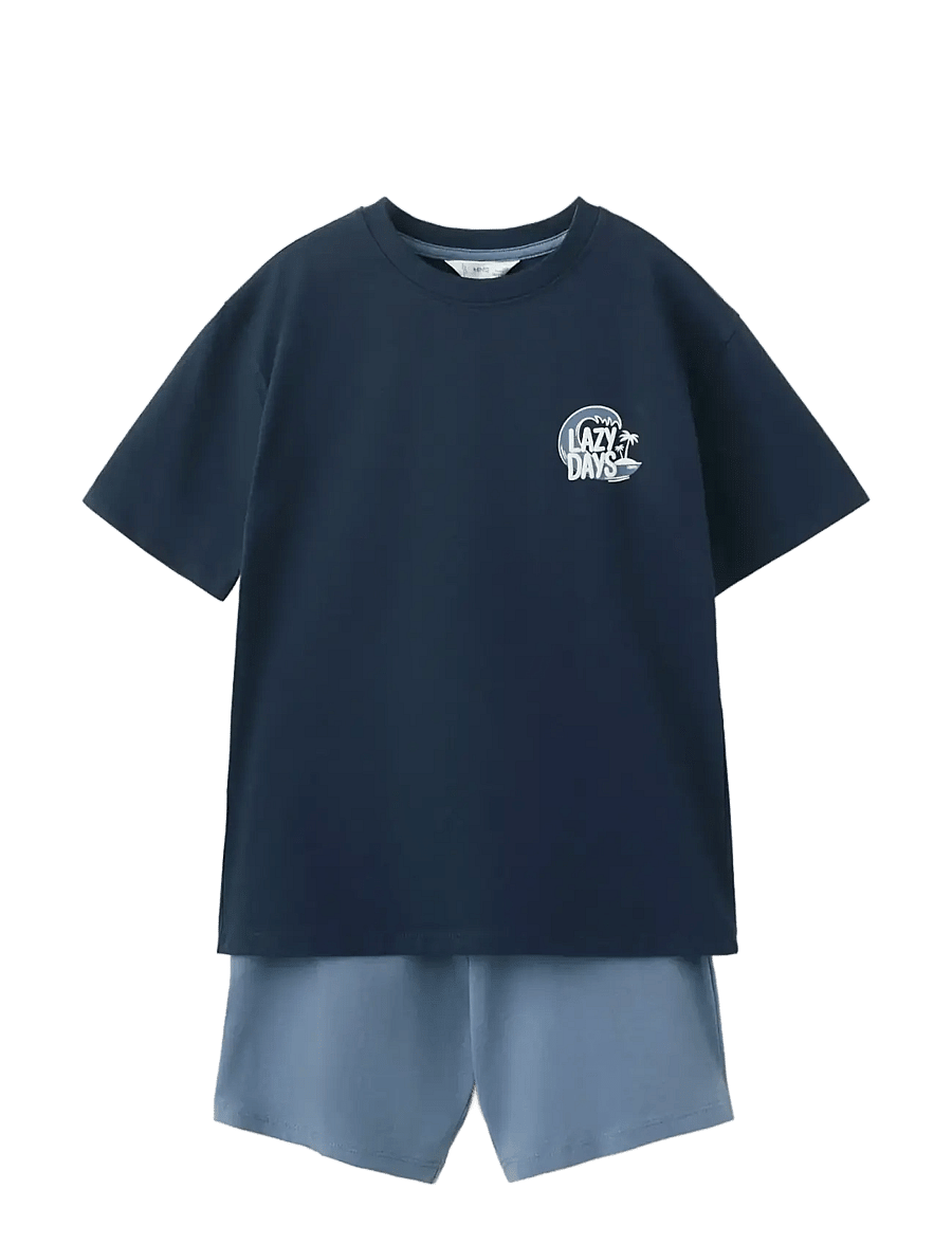 Mango - Short pyjama combo set - pyjamassæt - navy - 0