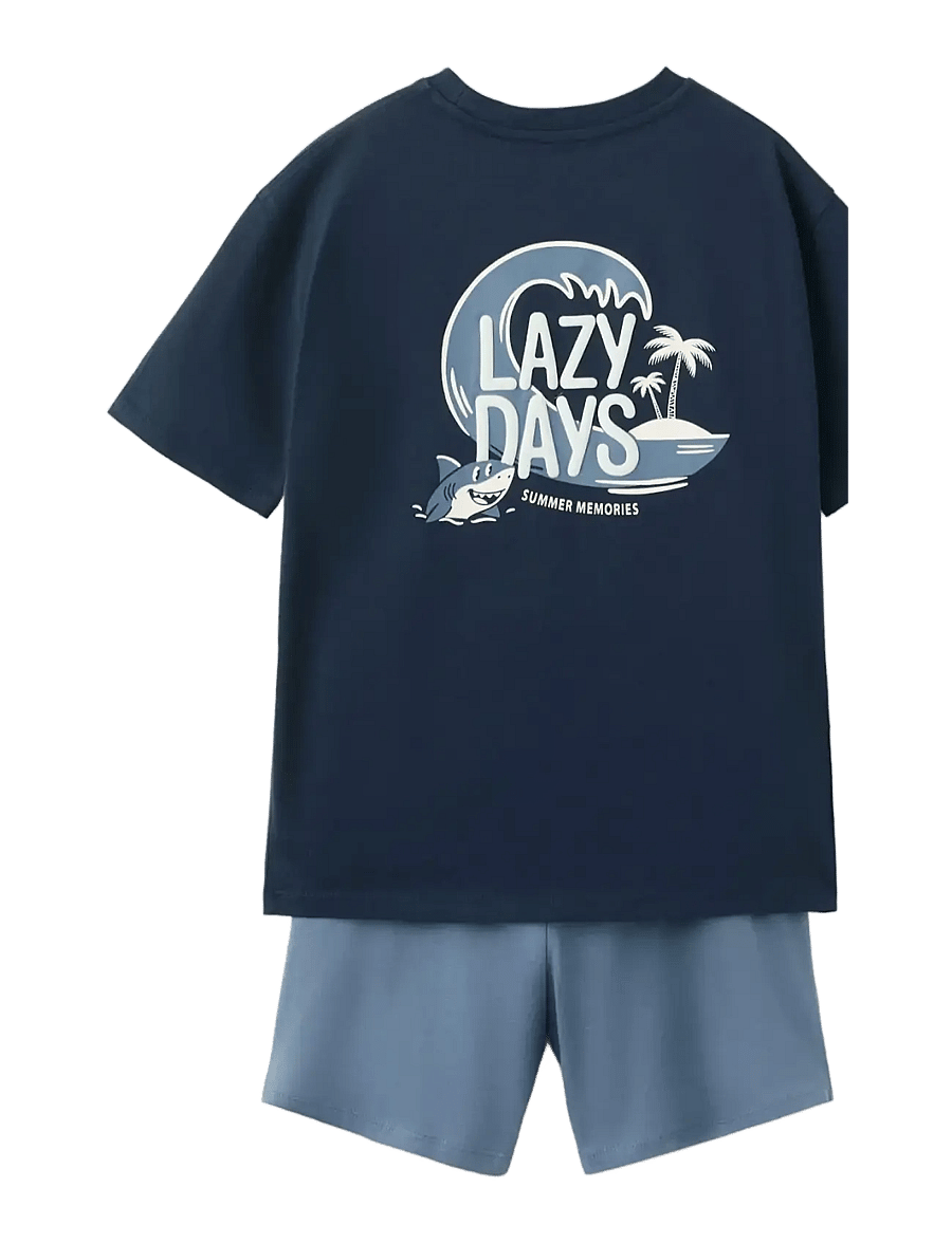 Mango - Short pyjama combo set - pyjamassæt - navy - 2