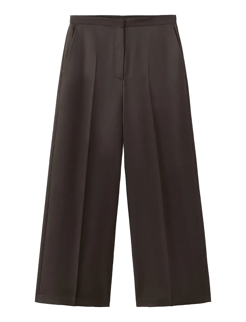 Mango - High-waisted lyocell trousers - kostymbyxor - dark brown - 1