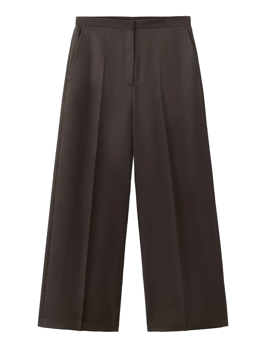 Mango - High-waisted lyocell trousers - habitbukser - dark brown - 1