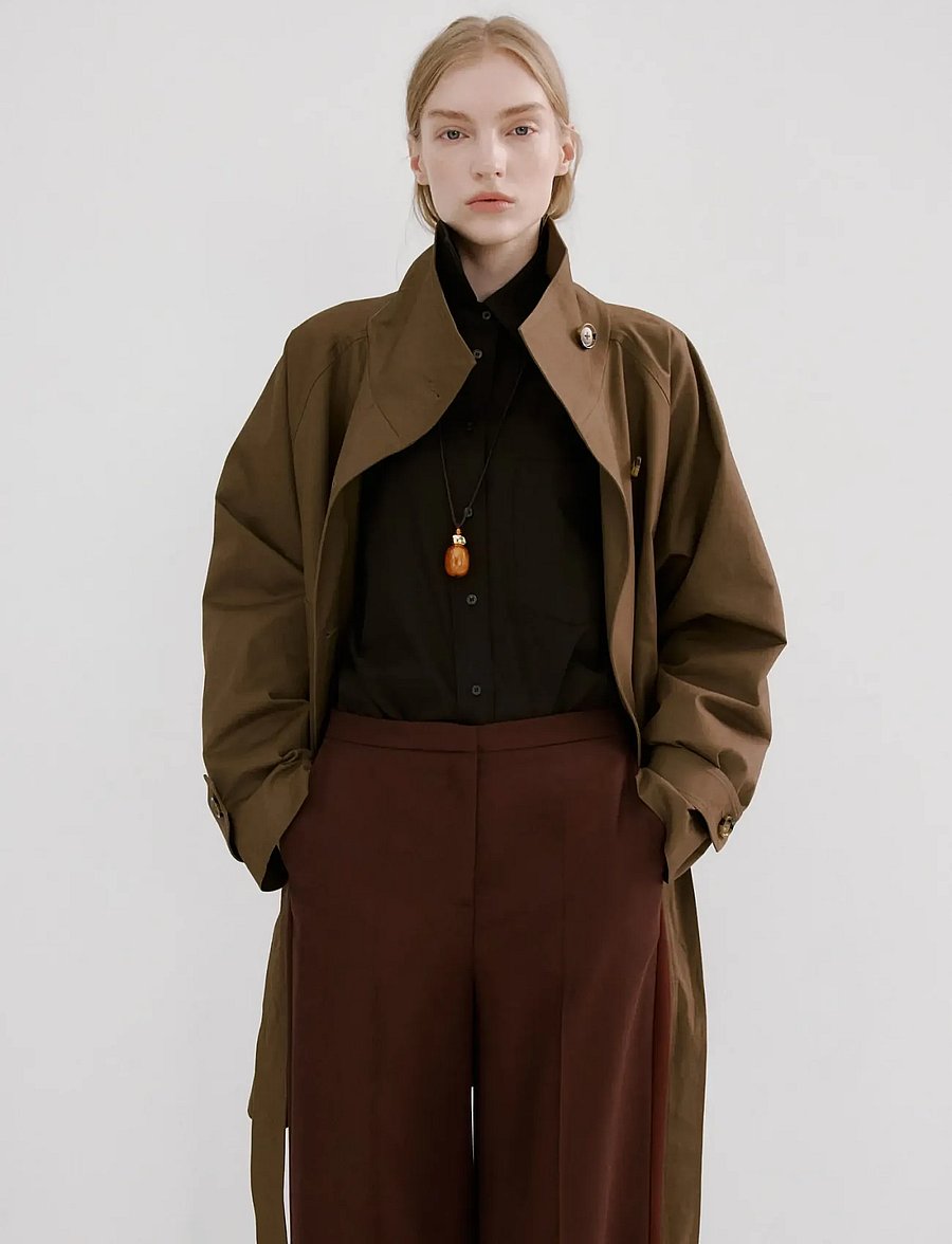Mango - High-waisted lyocell trousers - habitbukser - medium orange - 0