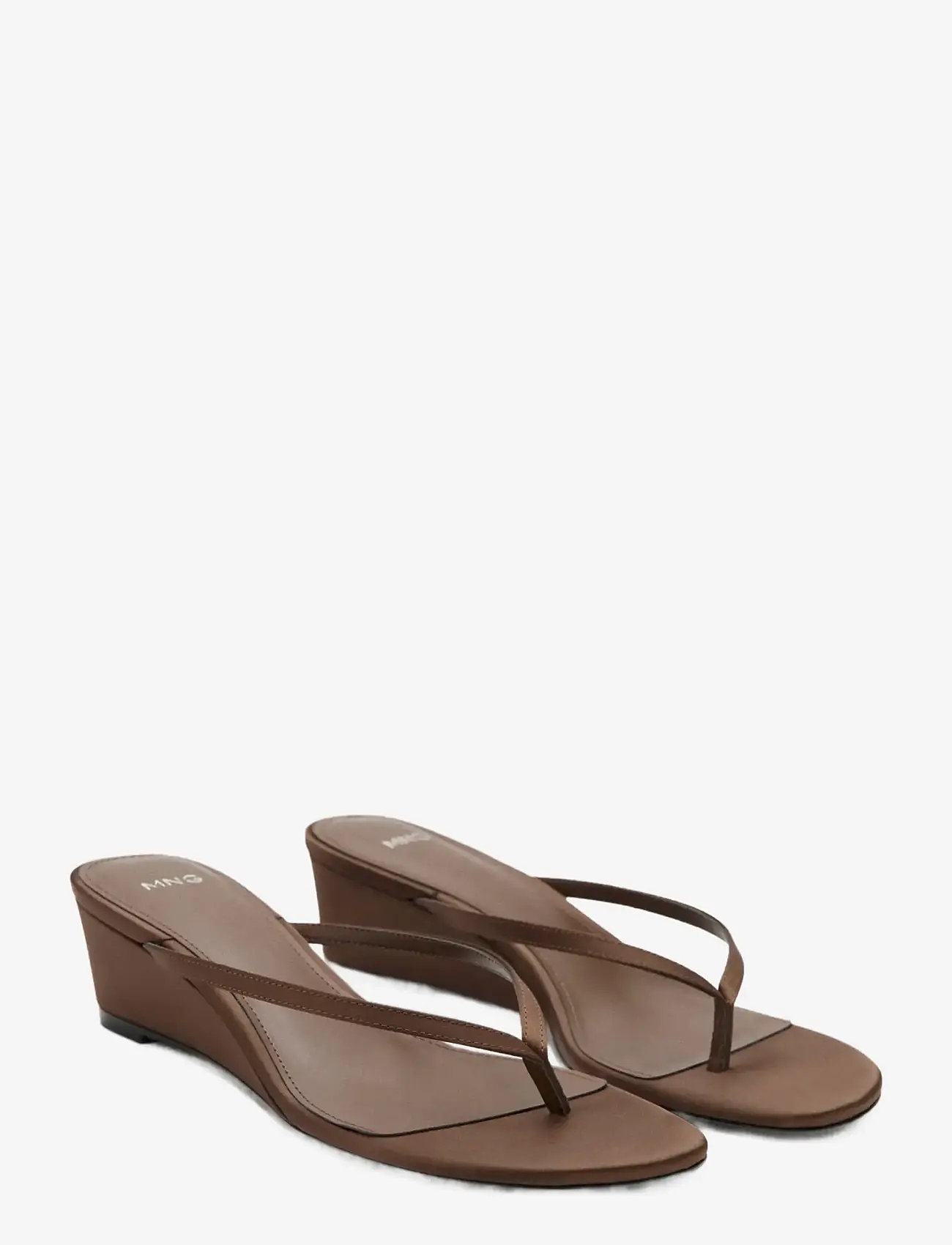 Mango - Wedge strips sandals - sandaler med hæl - dark brown - 1