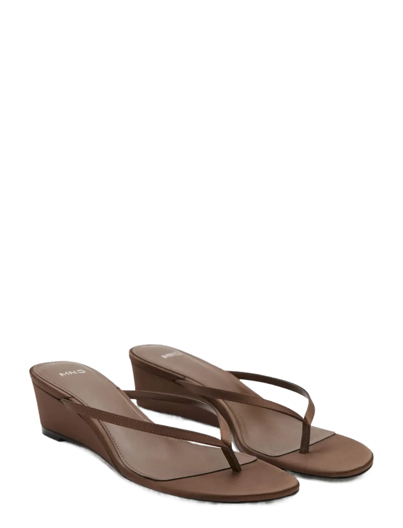 Mango - Wedge strips sandals - dark brown - 1
