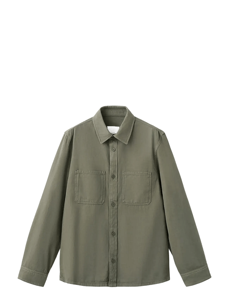 Mango - 100% cotton overshirt with pockets - kollektioner - beige - khaki - 1