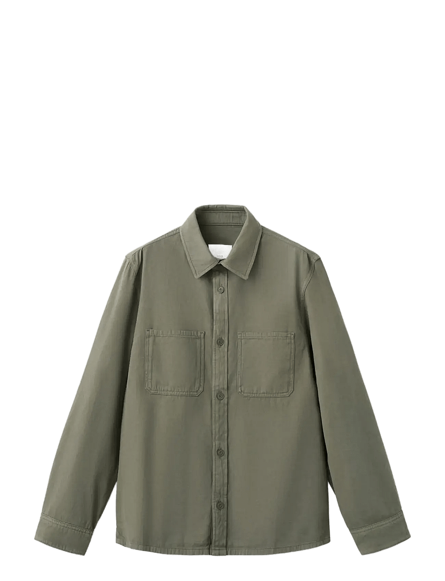 Mango - 100% cotton overshirt with pockets - kollektioner - beige - khaki - 1