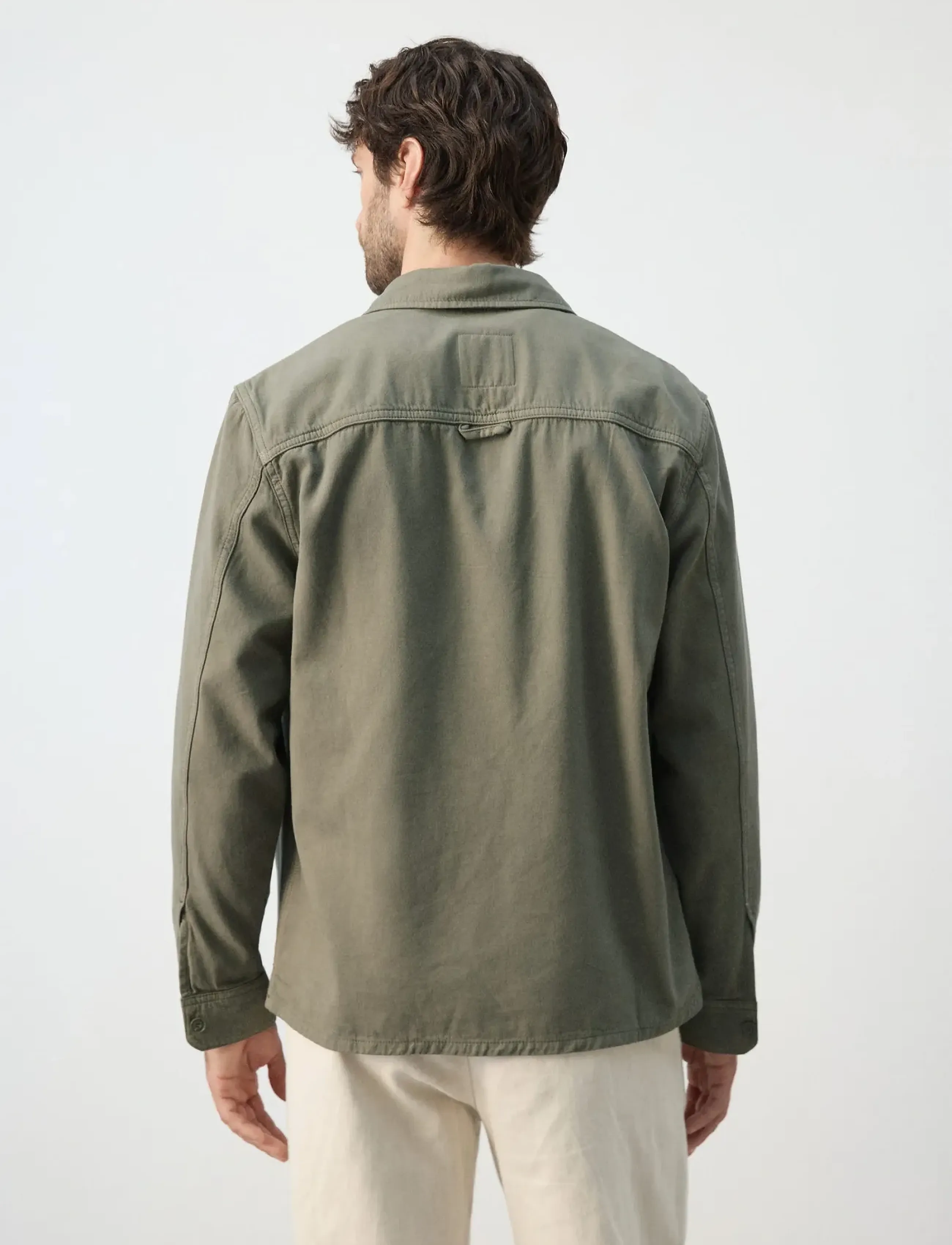 Mango - 100% cotton overshirt with pockets - mehed - beige - khaki - 2